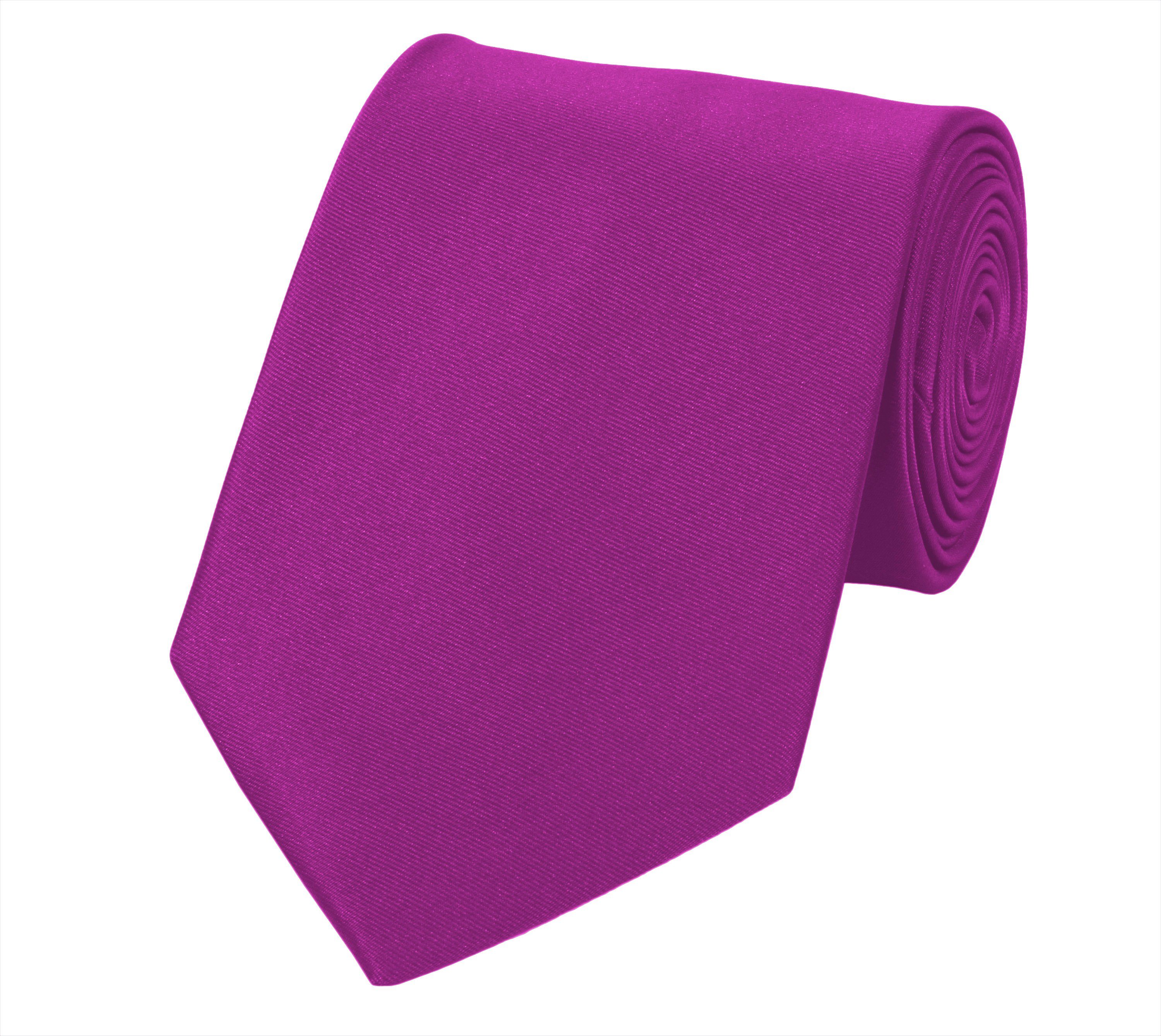 Fabio Farini Krawatte Herren Krawatte Rosa - verschiedene Rosa Männer Schlips in 8cm (ohne Box, Unifarben) Breit (8cm), Pink - Lilly Pink | Breite Krawatten