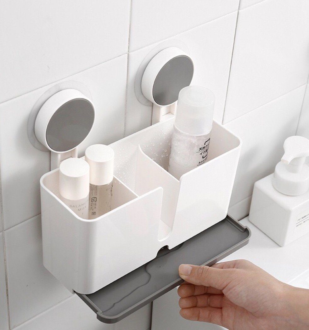 Liamostee Badezimmer-Halterung mit Saugnapf zur Wandmontage kein Bohren aus Kunststoff Rose