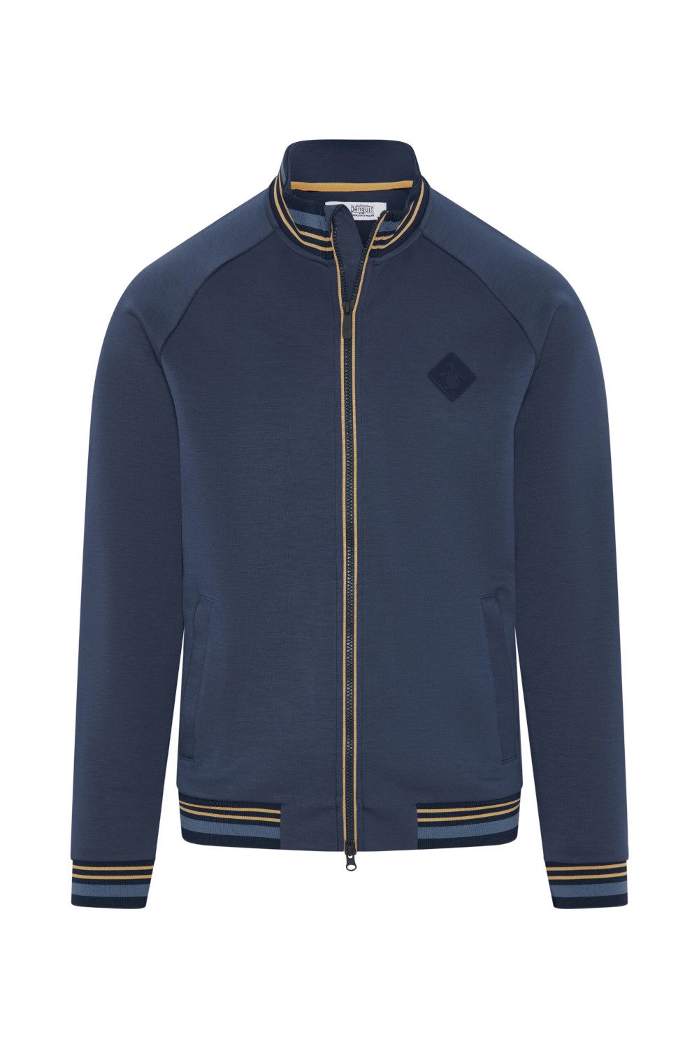 Original Penguin Sweatjacke Penguin Golfjacke Pete´s Original Knit Track Blau Herren