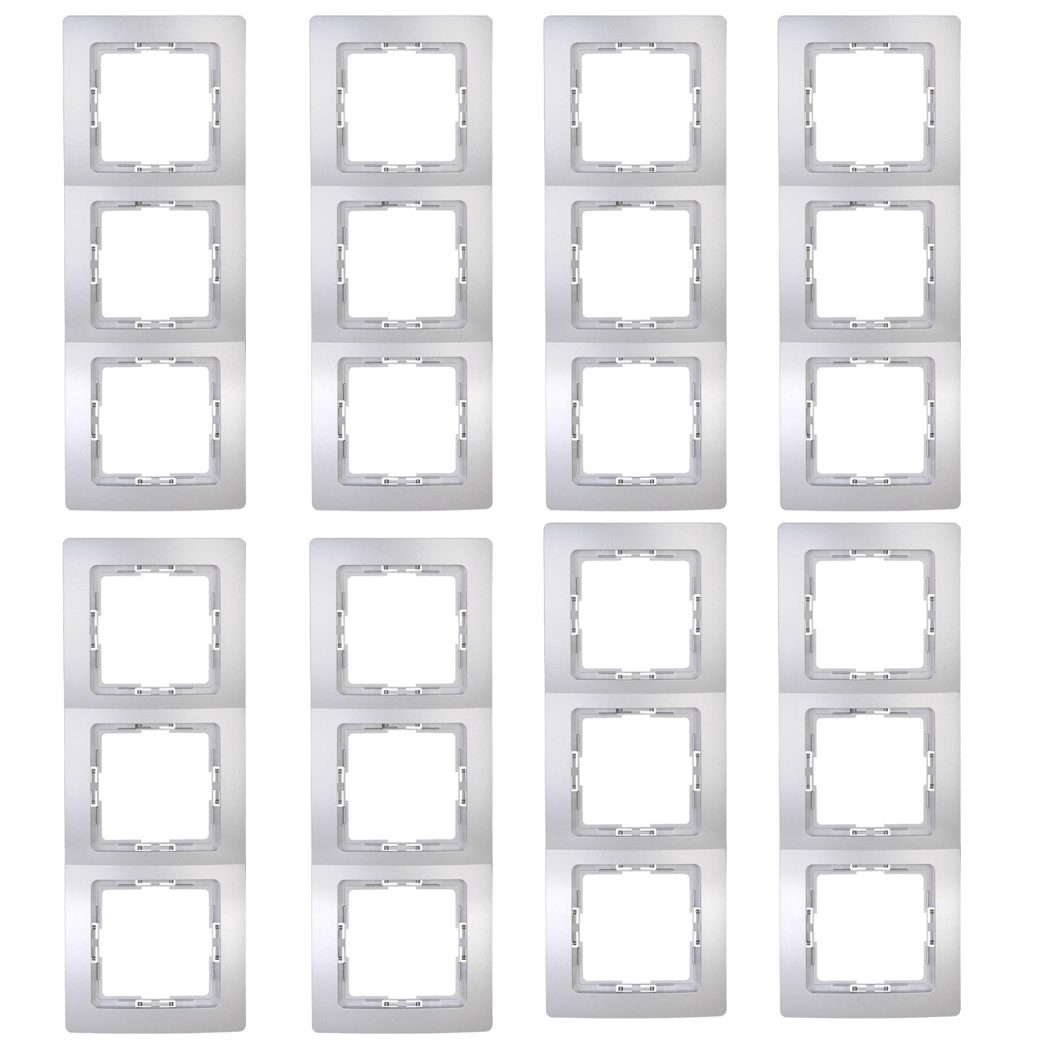 Kopp Abdeckrahmen Paris 3-fach [8ERPACK], Kunststoff, (10 tlg), senkrechte und waagrechte Installation, IP20