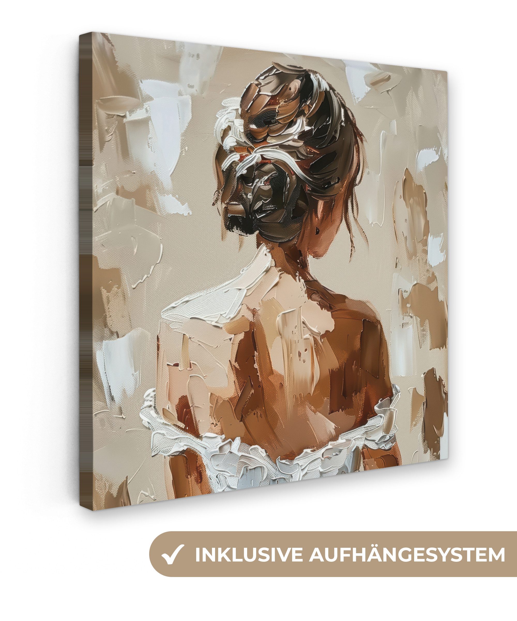 OneMillionCanvasses® Leinwandbild Frau - Farbe - Abstrakt - Beige - Modern, günstig online kaufen