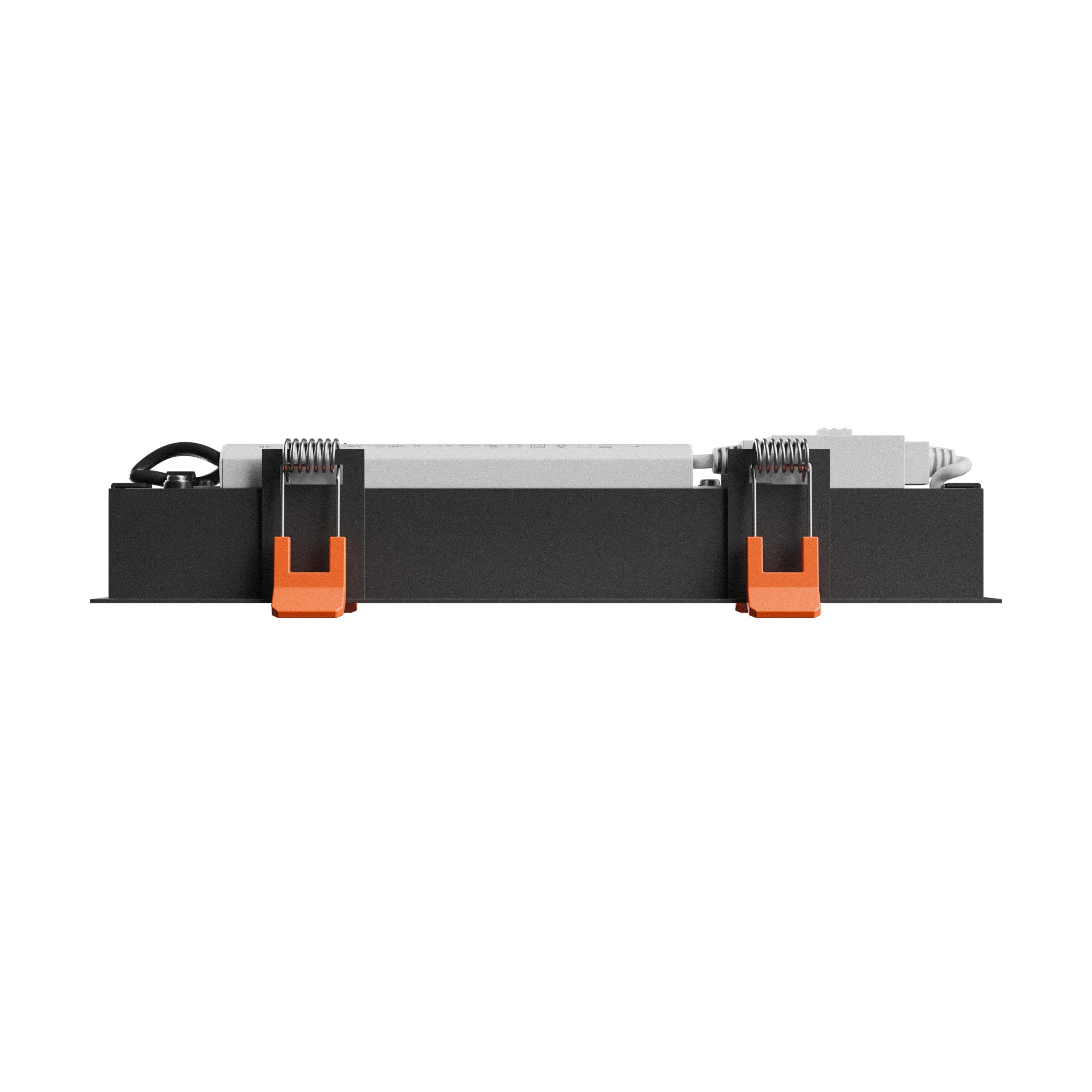 SpectrumLED LED Einbaustrahler LED Einbaustrahler 12W 230V eckig schwarz IP20 1200lm CCT 2700K-4000K, Warmweiß / Neutralweiß, CCT, UGR <19