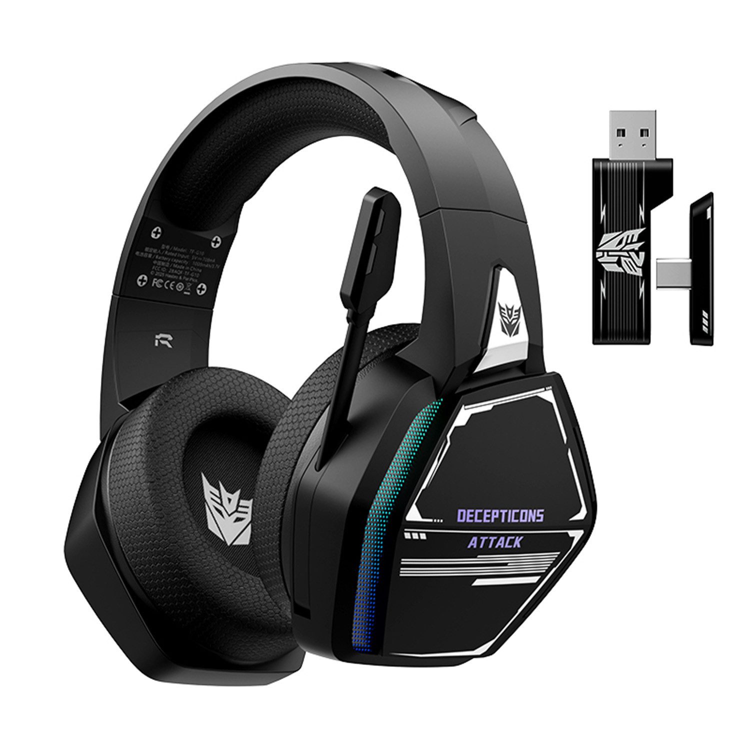 Rolipo 2.4G & Bluetooth 5.4 Kabelloses Gaming-Headset mit 7.1 Surround Sound Over-Ear-Kopfhörer (ca. 0,3kg, 215*111*240mm, Bluetooth, 50 mm Treiber, 30 h Akku – Latenzarm für PC, PS4, PS5, Switch)