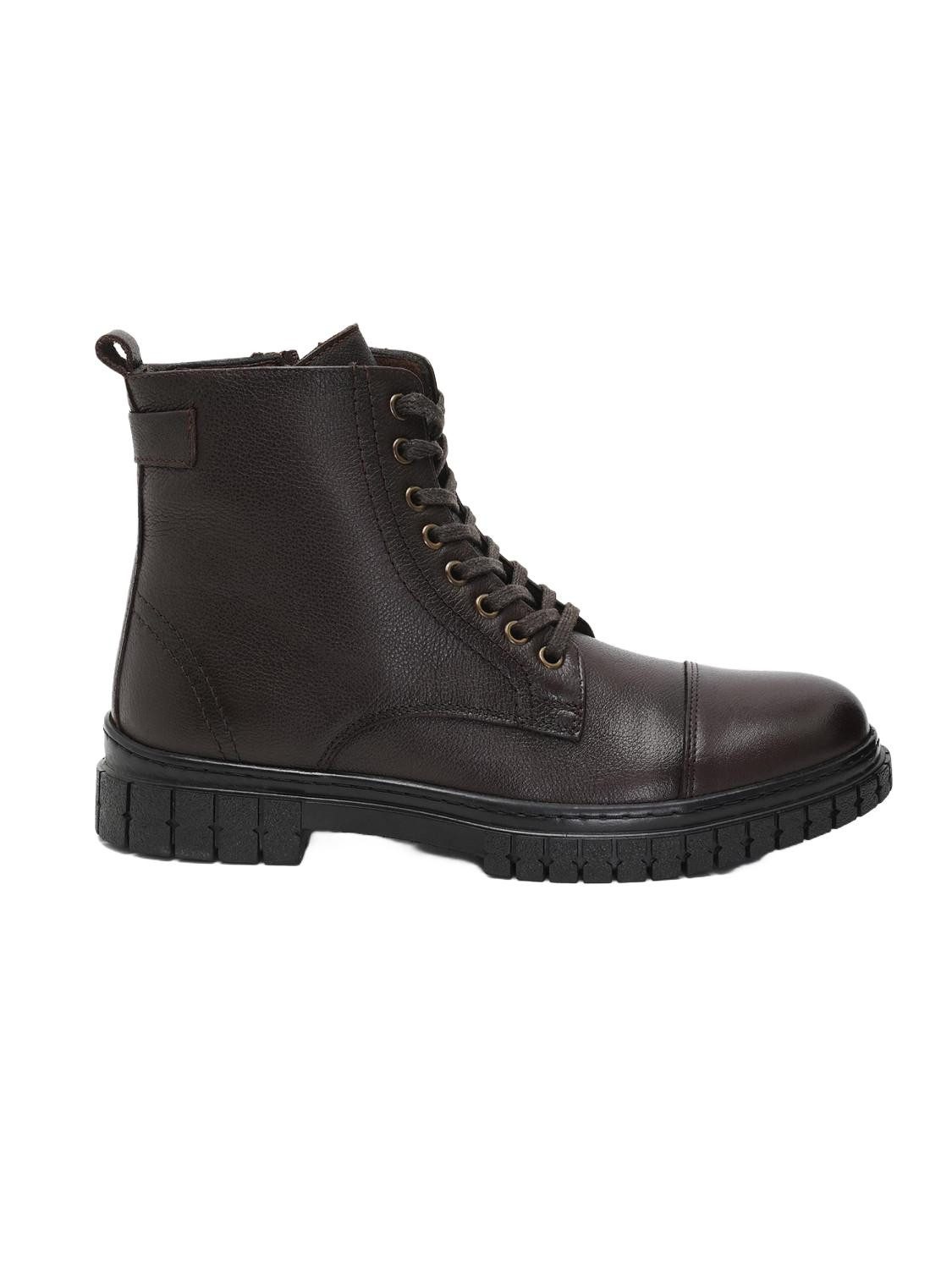 Desa Herren-Schnürstiefel aus Leder – Textilfutter, Kunststoffsohle, flach Stiefelette