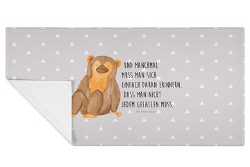 Mr. & Mrs. Panda Handtuch Affe - Grau Pastell - Geschenk, Badehandtuch, Handtuch, groß, Selbstl, (1-St)