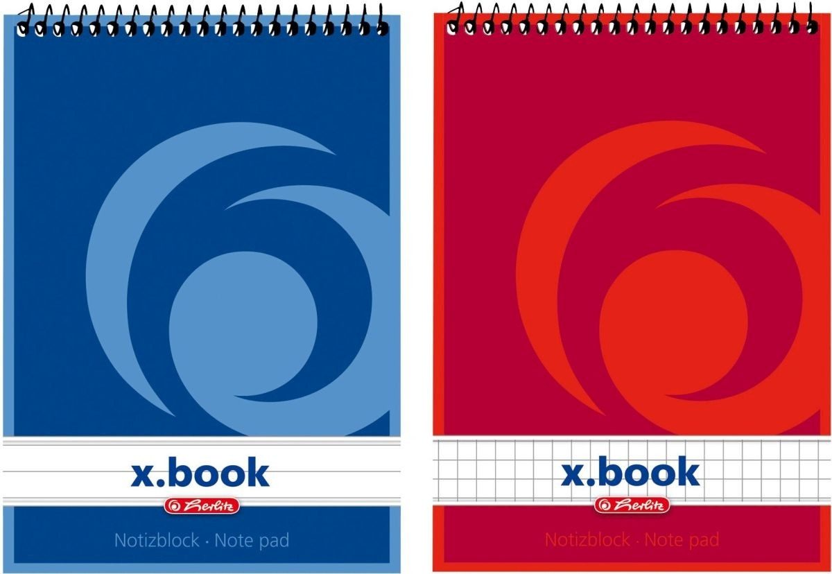 Herlitz Notenblock Spiralnotizblock A6 50 Blatt kariert VE=4 Stück