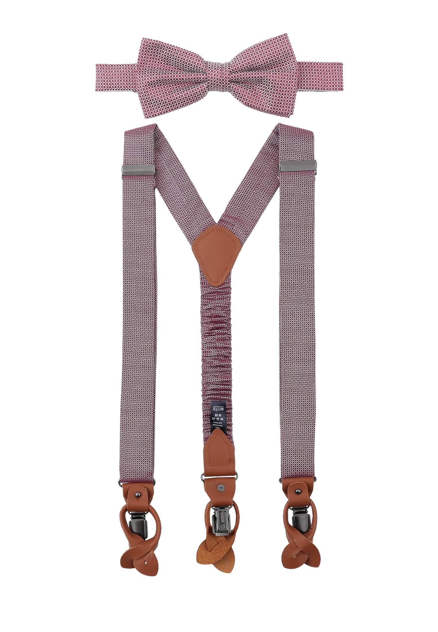 Seidenfalter Fliege SET HOSENTRAEGER+FLIE, BORDO