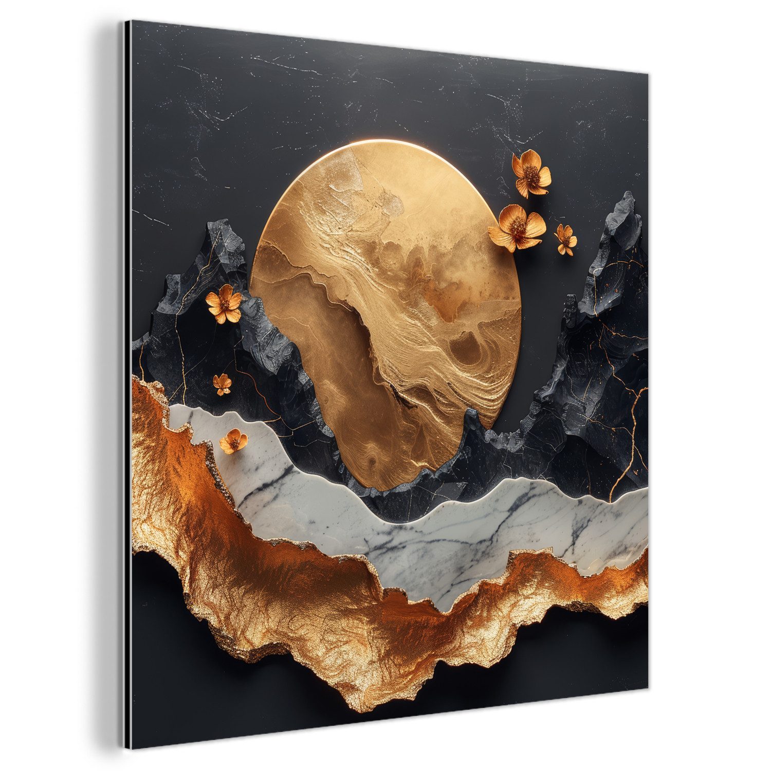 MuchoWow Metallbild Kunst - Gold - günstig online kaufen