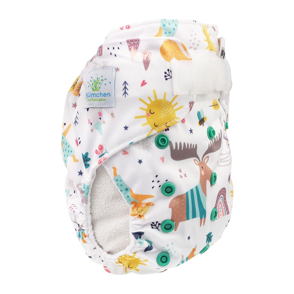 Blümchen Stoffwindeln Blümchen Überhose One Size Klett 3,5 bis 15 kg PUL wasserdicht