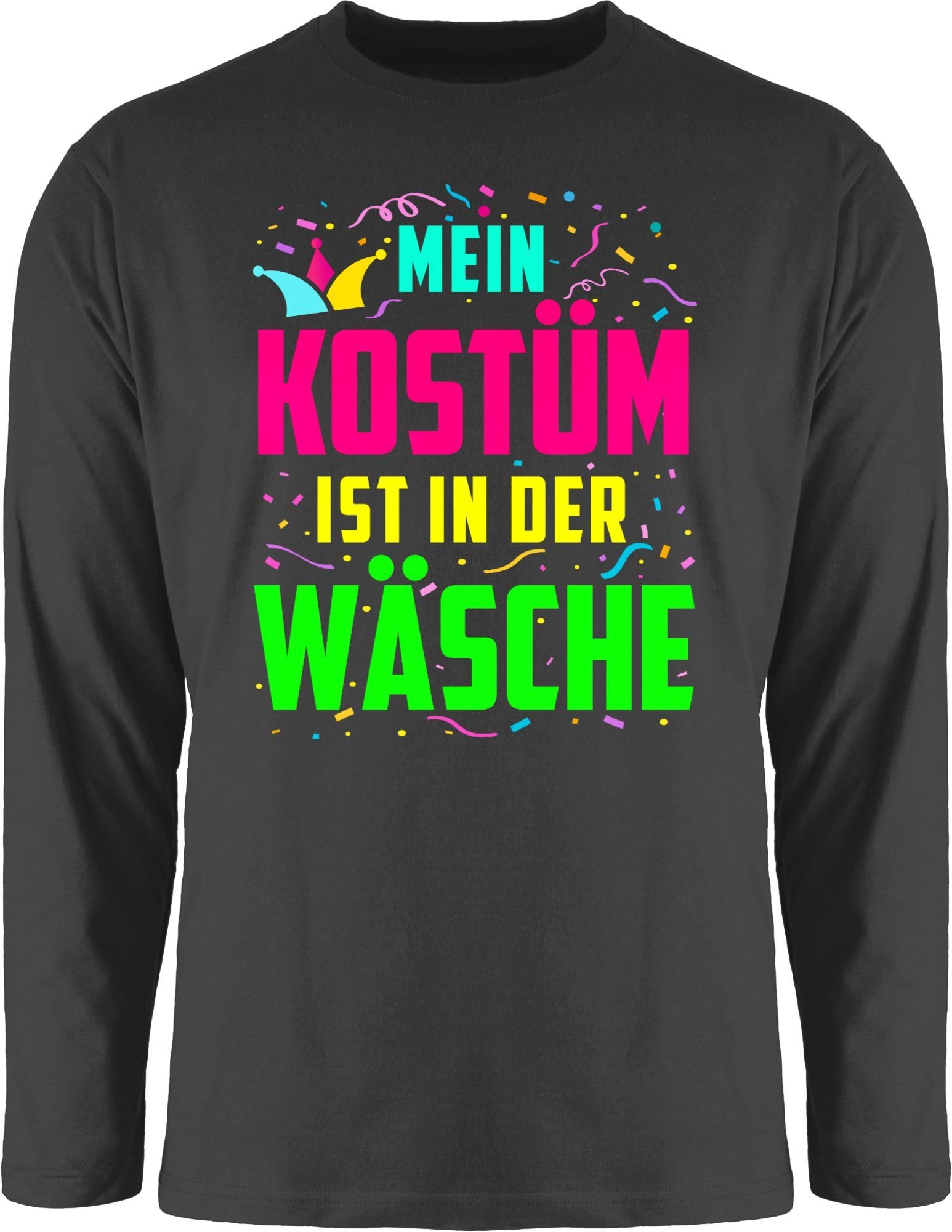 Shirtracer Rundhalsshirt Mein zu ist der Fasching 3 in Wäsche Karneval Kostüm Schwarz &