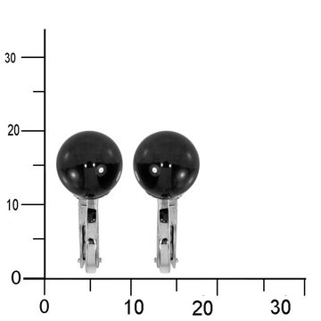 OSTSEE-SCHMUCK Paar Ohrclips - Kugel 9 mm - Silber 925/000 - Hämatit (2-tlg)