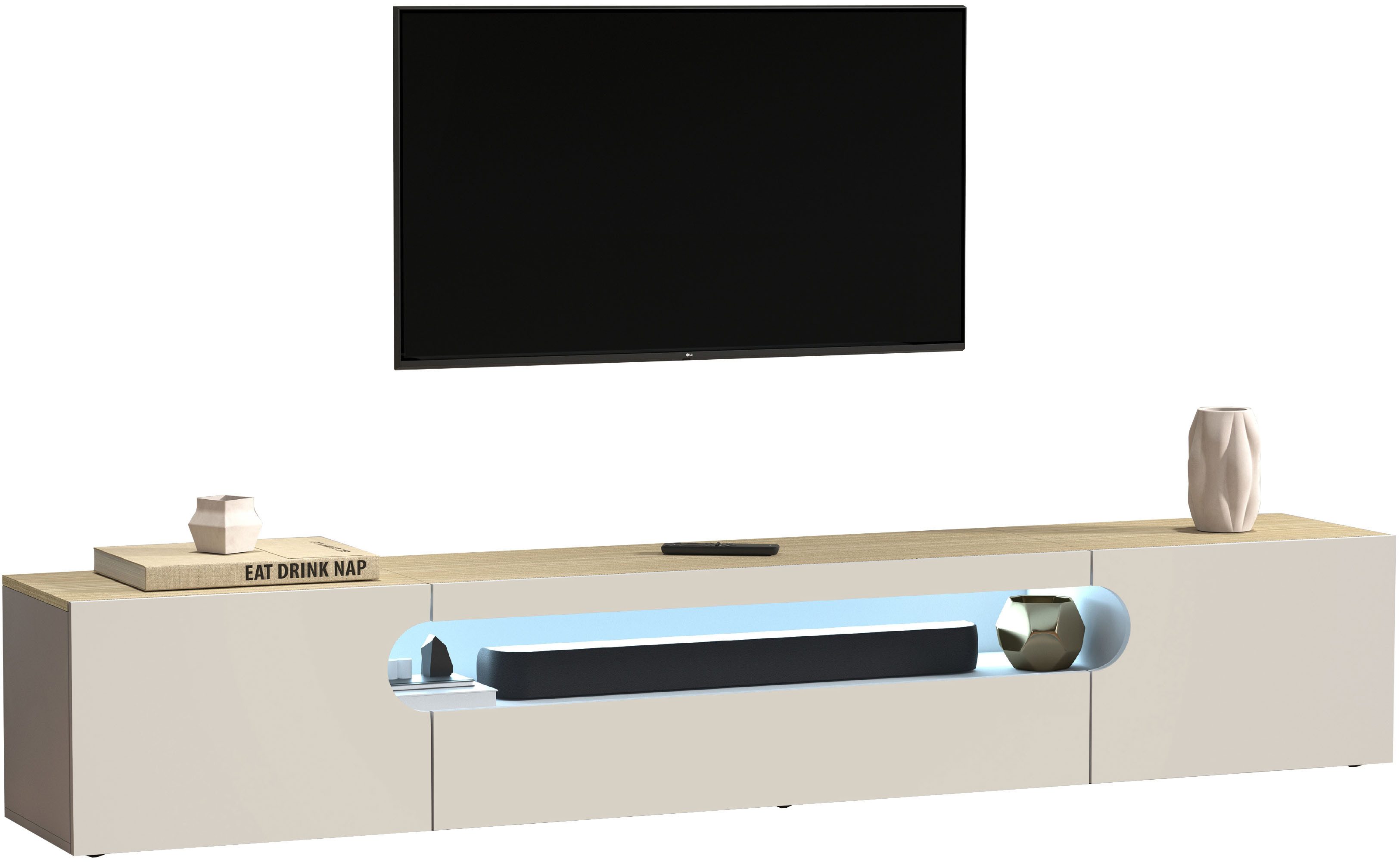 INOSIGN Lowboard Real,TV-Kommode,TV-Möbel,Breite 240cm kompl. hochglanz günstig online kaufen