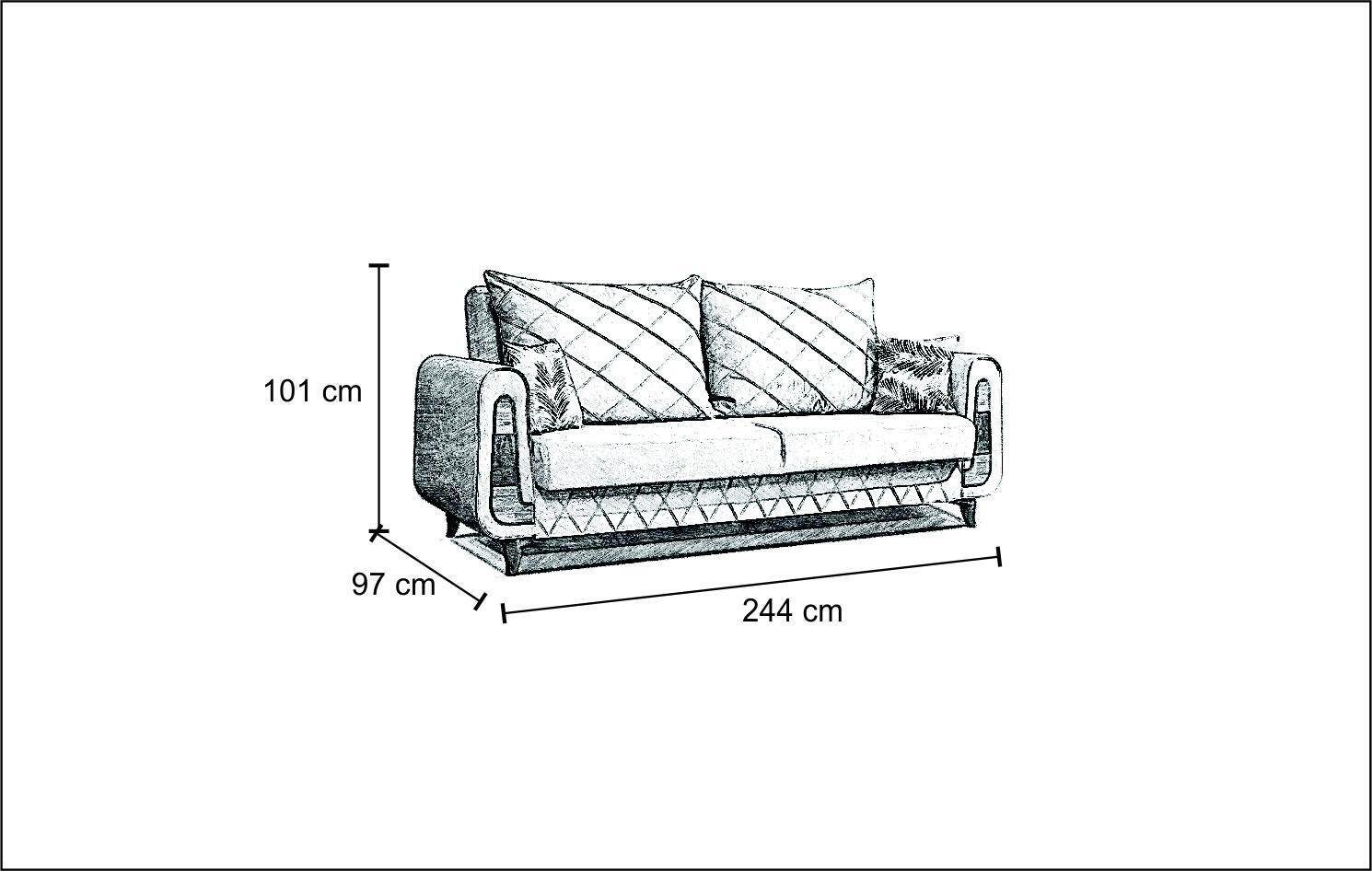 Moderne Sofa, JVmoebel Couchen 3 Textil Sofa Beige Möbel Sitzer Designer xxl Neu