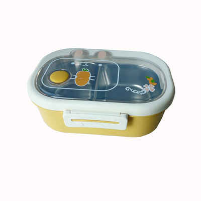 Lollanda Lunchbox Edelstahl Brotdose Kinder mit Fächern, Lunchbox mit Trennwand, BPA freie Bento Box