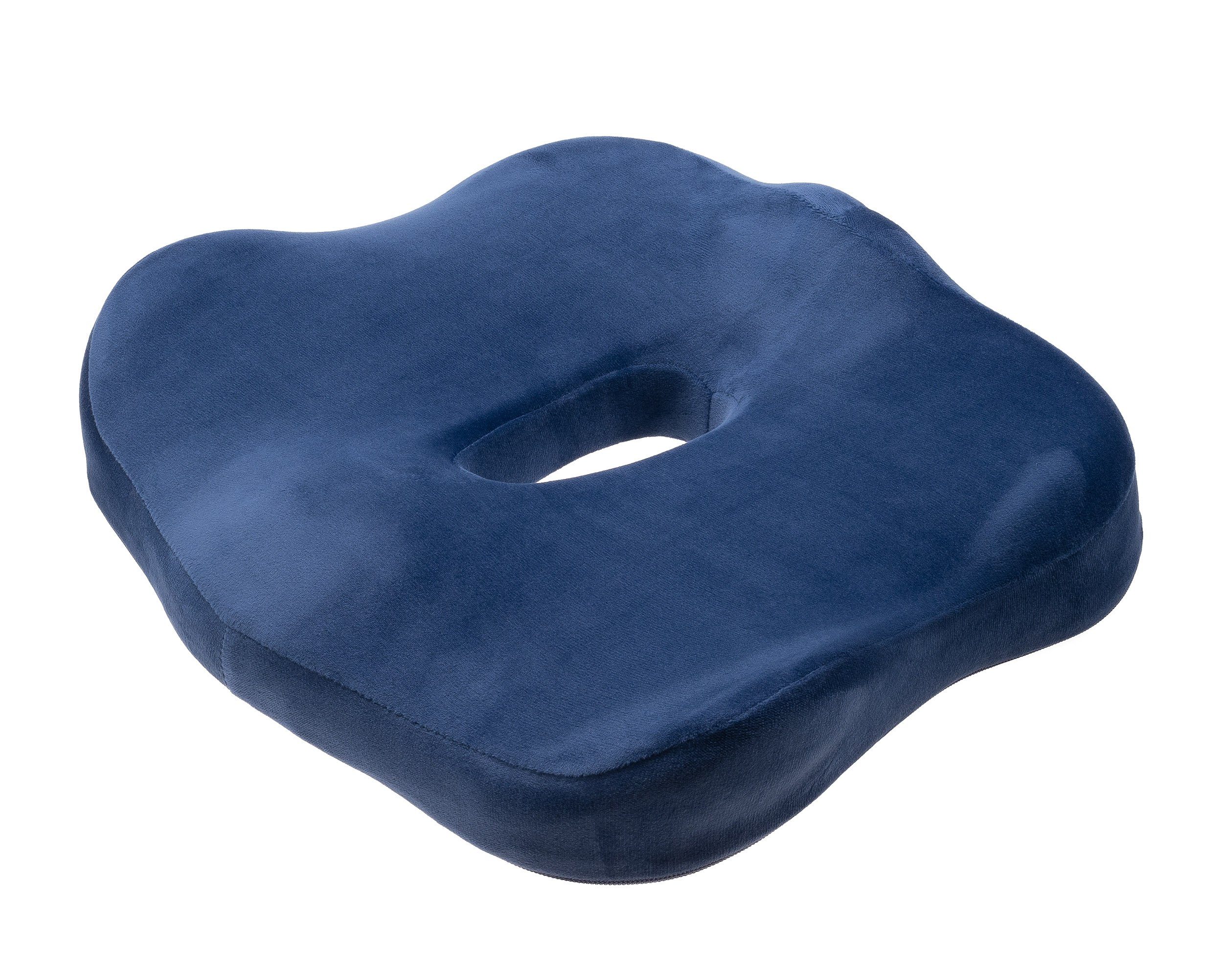 kamelshopping Sitzkissen Sitzkissen, 33 ergonomisches cm mit Steißbeinbeschwerden, bei Rückenschmerzen und Memory-Schaum, blau ideal ca. 40 x