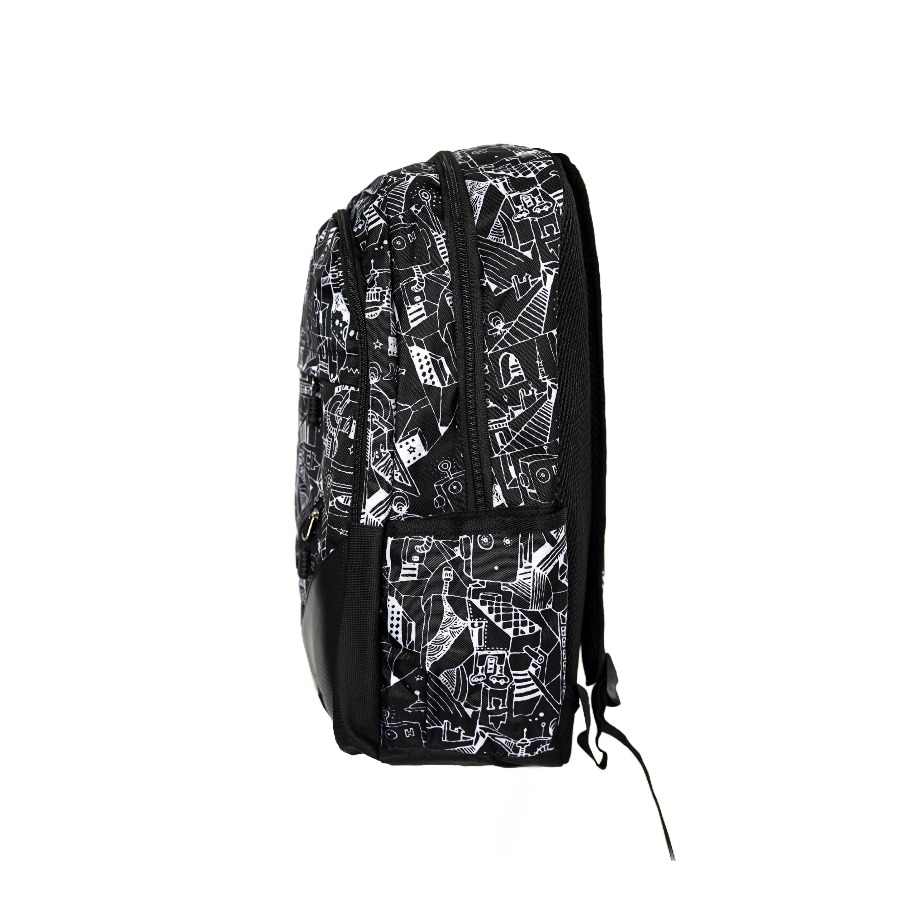 Susino Rucksack mit Robotikdruck 4 Fächer, 2 Seitentaschen - ergonomisch & komfortabel