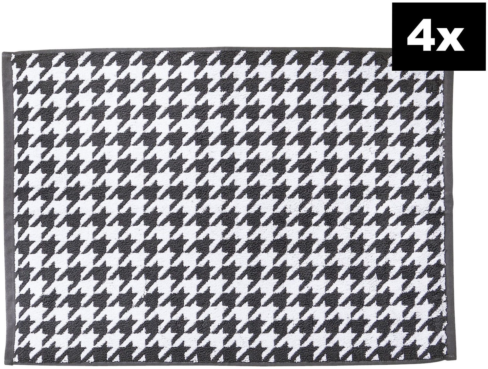 done.® Badematte DAILY SHAPES Bird 4er-Set, Höhe 5 mm, fußbodenheizungsgeeignet, Baumwolle, rechteckig, Badvorleger aus 100% Baumwolle, Jacquardgewebt