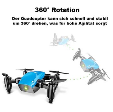 efaso RC-Quadrocopter S9W Mini RC Drohne weiss - WiFi Kamera / faltbar / 3-Speed-Stufen, One-Key-Return / Auto. Start&Landen / Headless Mode / Höhe-Halten