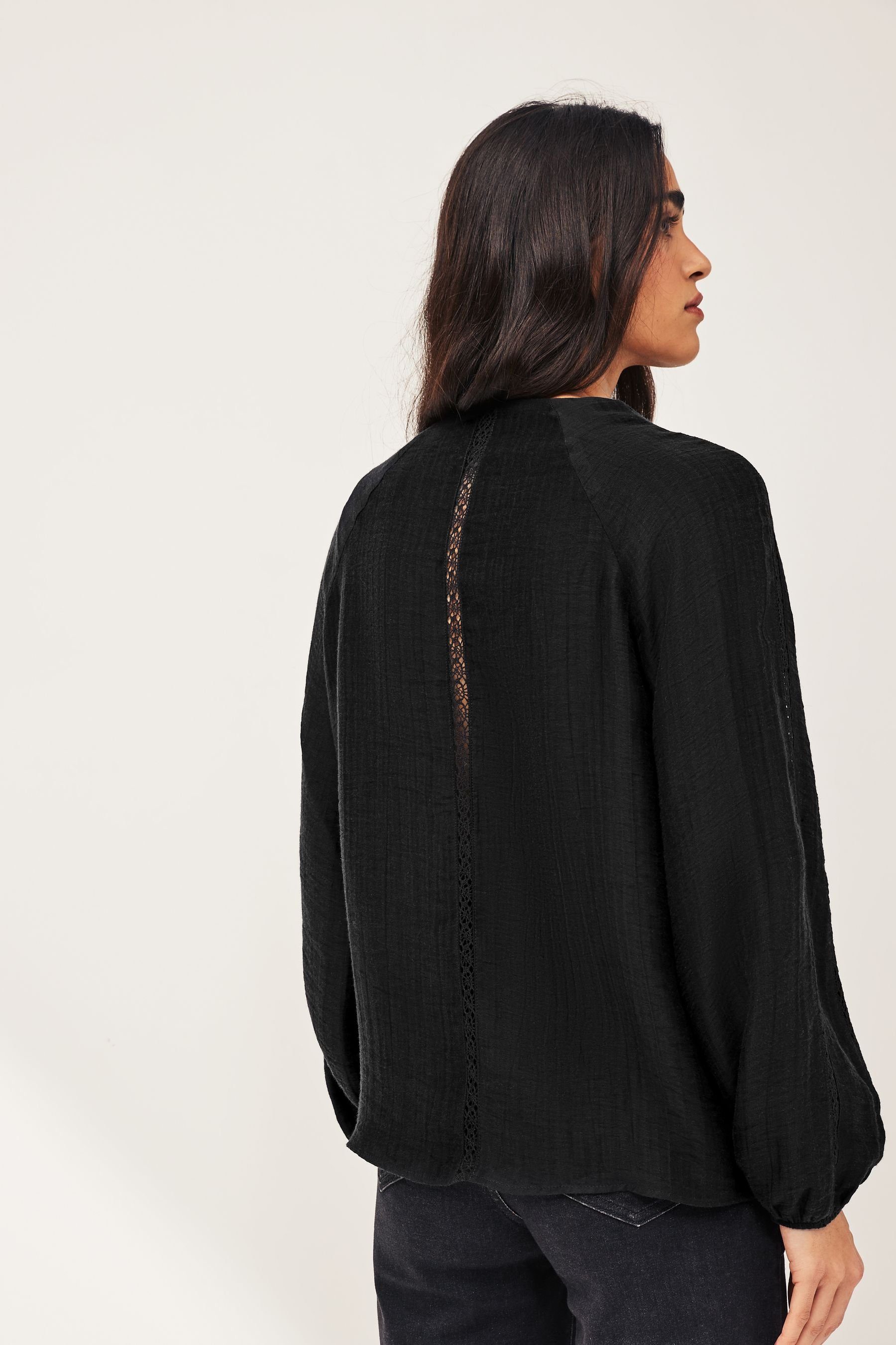 Next Blusenshirt Strukturierter Pullover mit V-Ausschnitt günstig online kaufen