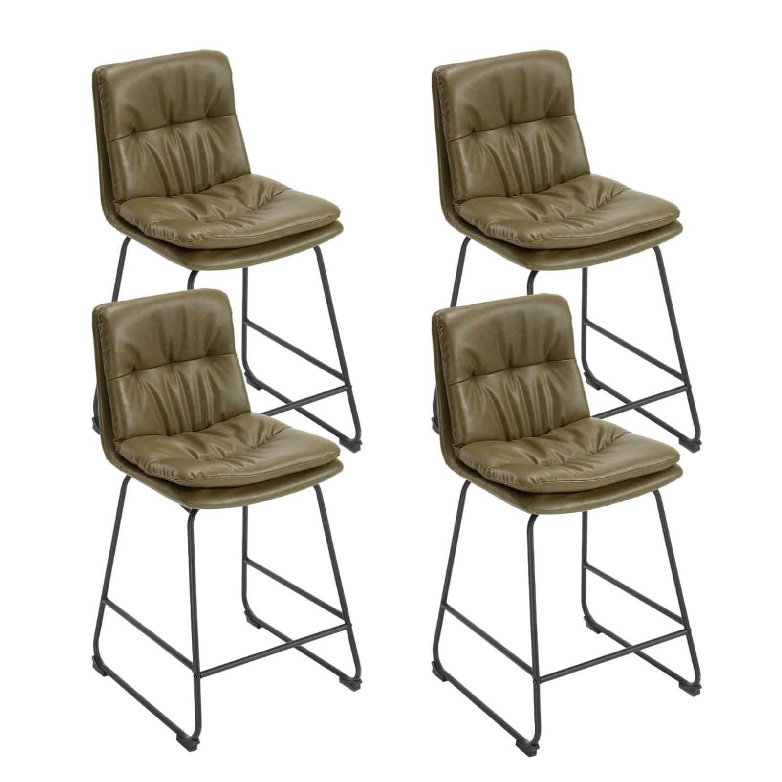 WAHSON OFFICE CHAIRS Barhocker 2er Set,PU-Leder/Kunstfell günstig online kaufen