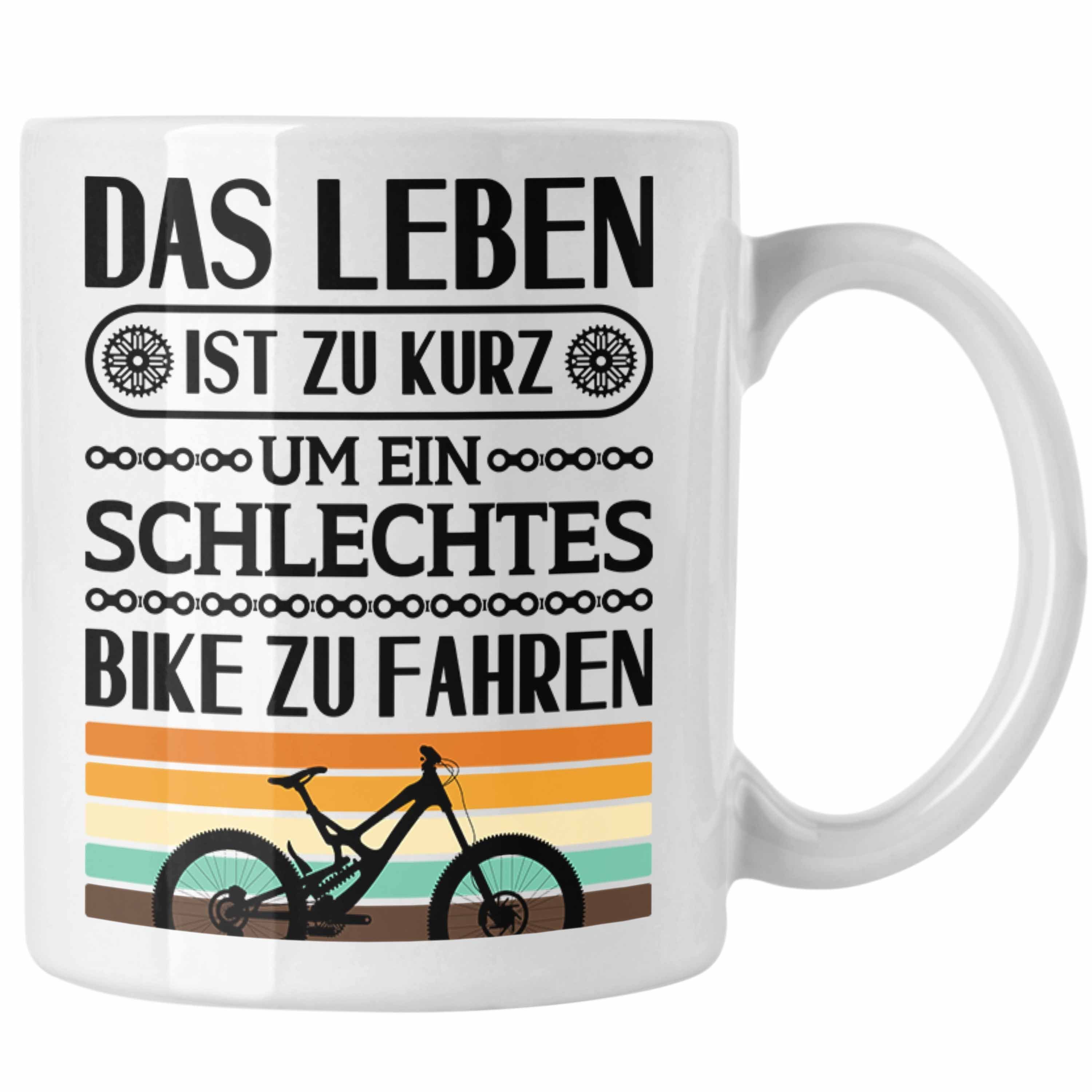Trendation Tasse Trendation - Fahrrad Radfahrer Geschenk Rennrad Bike Geschenkidee Tasse Fahrradfahrer Kaffeetasse Weiss