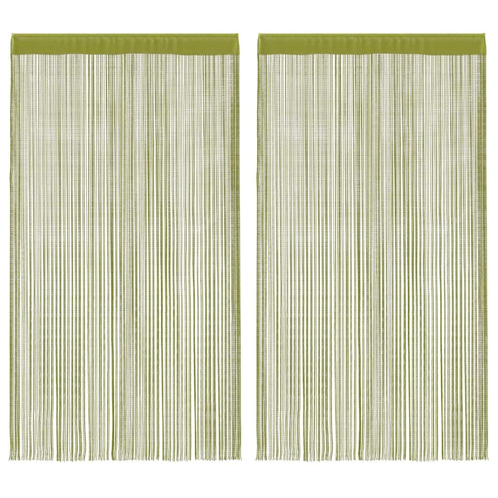vidaXL Vorhang Fadenvorhänge 2 Stk. 140 x 250 cm Grün (2 St)