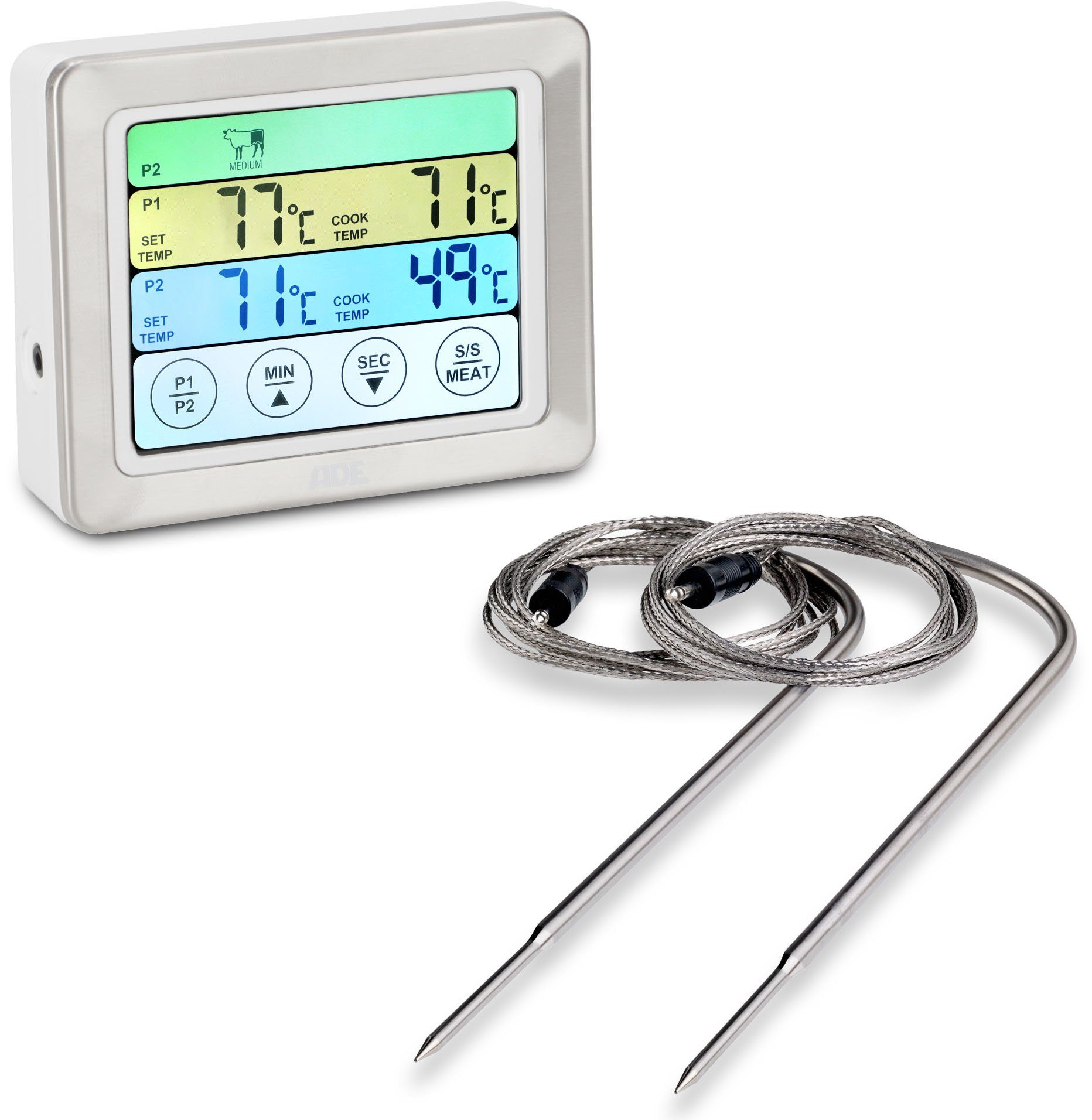 2 set Digitales Küchenthermometer mit LCD-Display Thermometer für BBQ Fleisch 