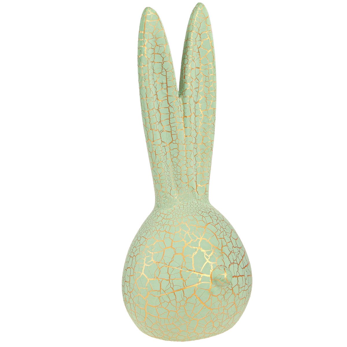 Florists Products Osterhase Osterdeko Hasenkopf Mintgrün Gold Keramik Krakelee 28cm