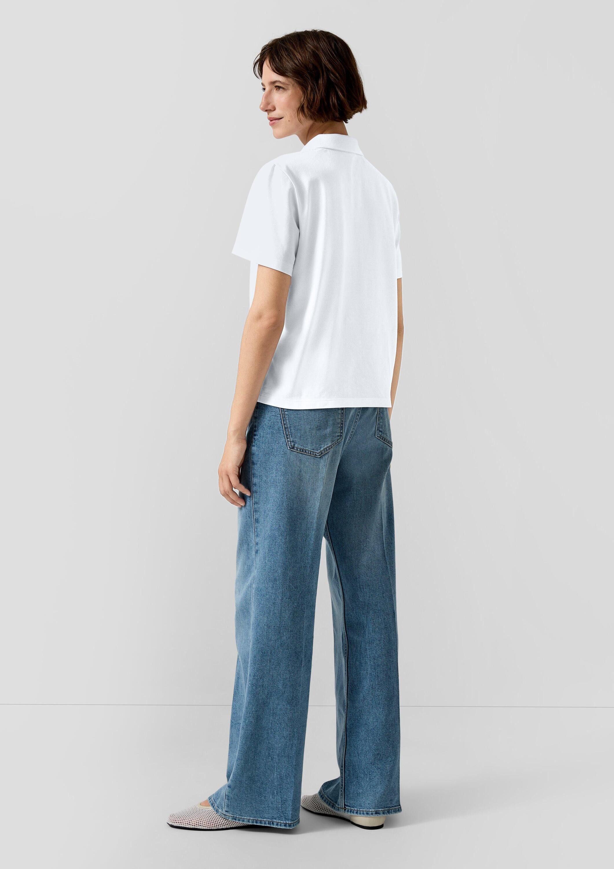 s.Oliver Kurzarmshirt Polo-Shirt Poloshirt aus Baumwoll-Piqué