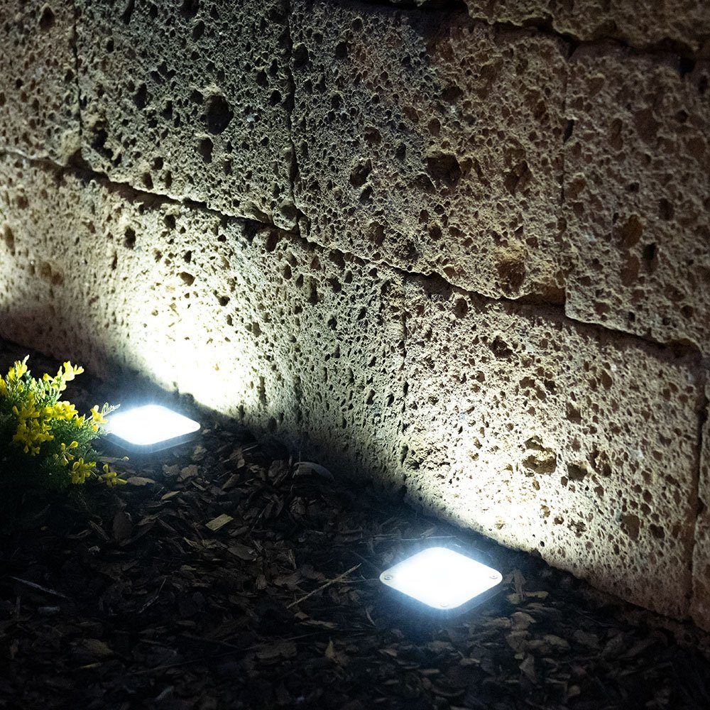 GLOBO LIGHTING LED Solarleuchte, LED-Leuchtmittel fest verbaut, Tageslichtweiß, Solarlampe Garten Deko Solarlampen für Außen Wegelampe Bodenleuchte