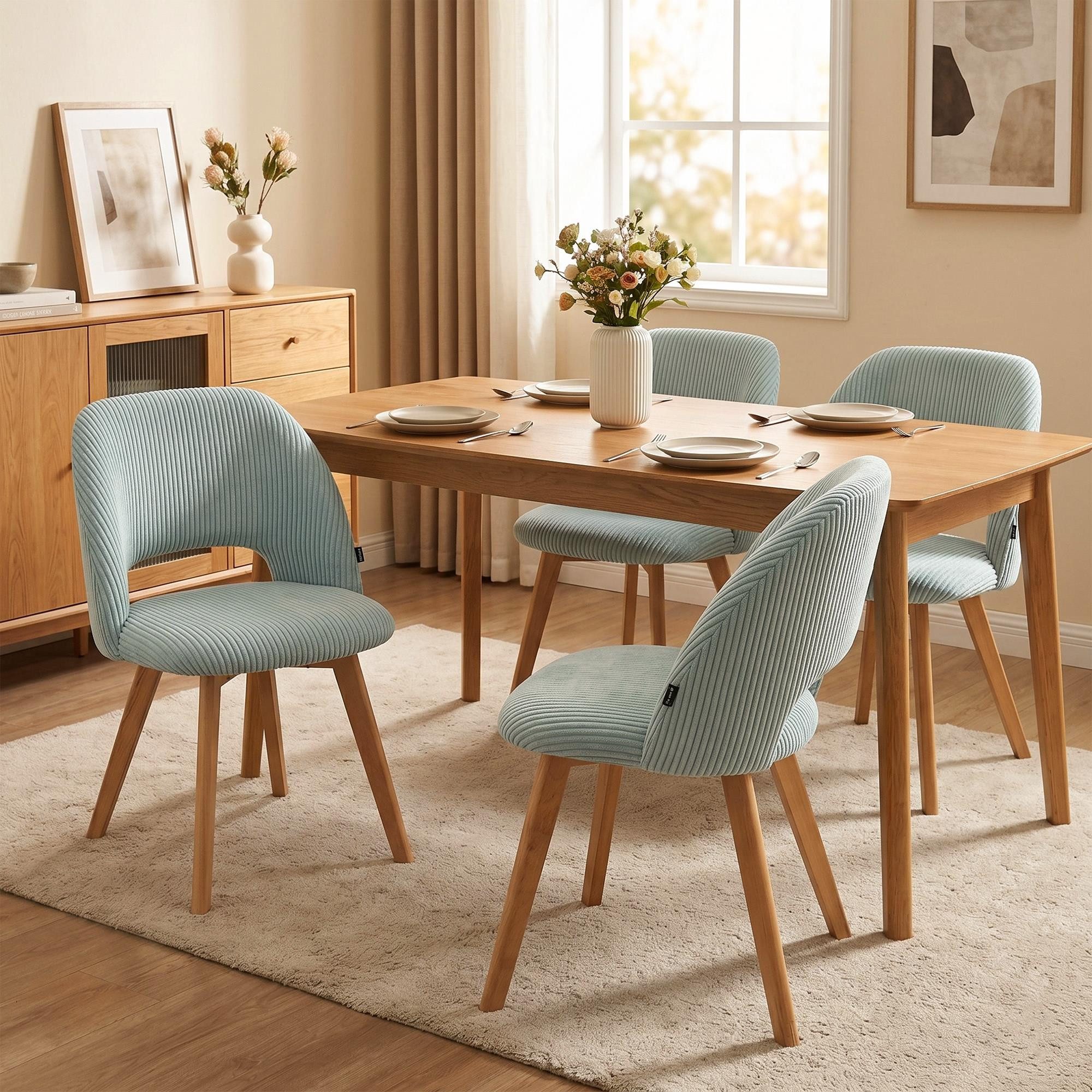 B&D home 4-Fußstuhl VICKY (Set, 2 St), gepolstert, Stuhlbeine aus Metall oder Massivholz wählbar