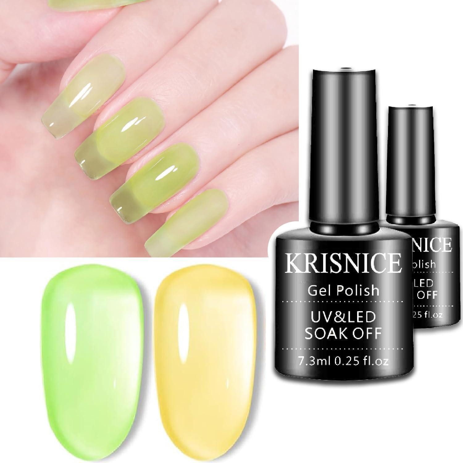 LuxusKollektion Nagellack-Set Jelly Gel Nagellack-Set Frühling Sommer Transparent Pastell 2er Pack