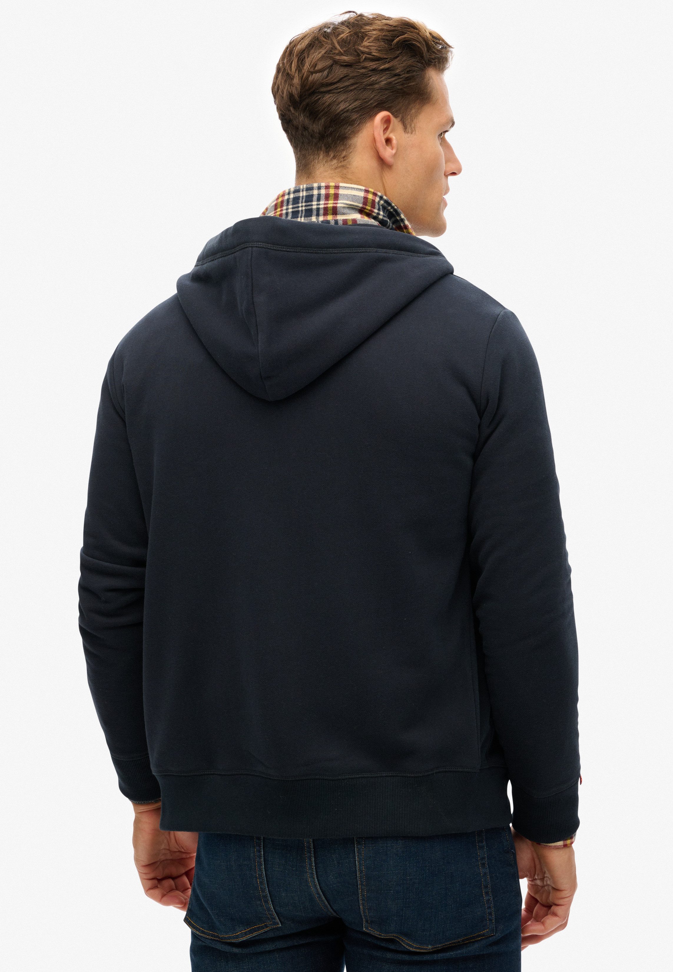 Superdry Kapuzensweatjacke ESSENTIAL LOGO ZIP HOODIE HB Baumwollmischung, slim fit