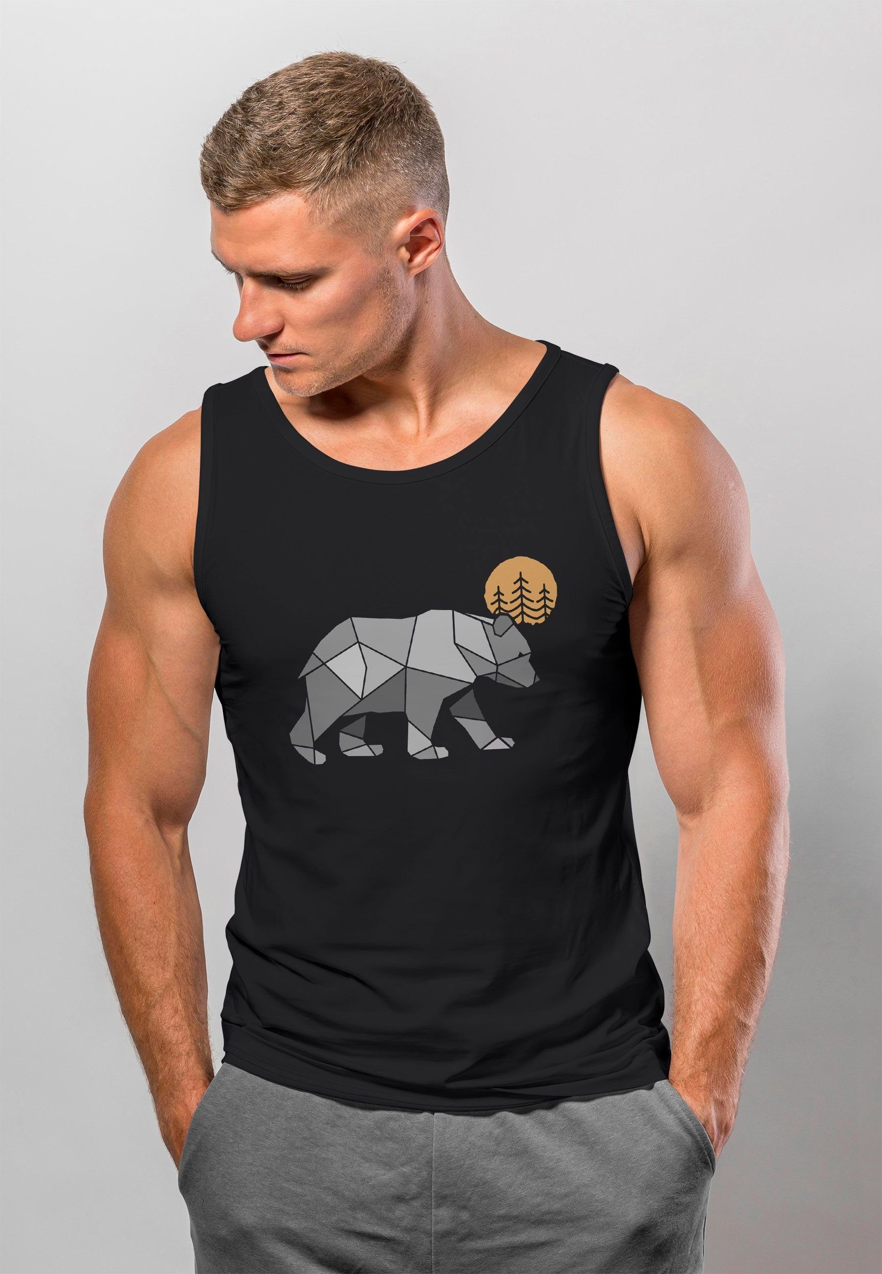 Neverless Tanktop Herren Tank-Top Polygon Bär Mond Outdoor Wandern Natur Pr günstig online kaufen