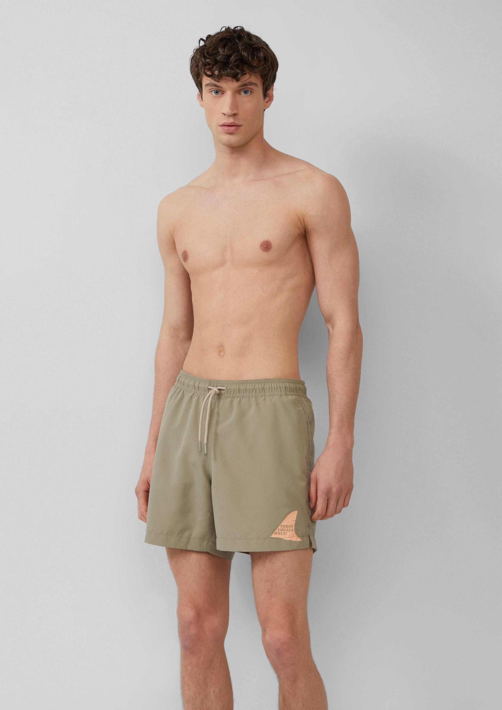 s.Oliver Badehose Badehose Badeshorts mit Artwork und Eingrifftaschen