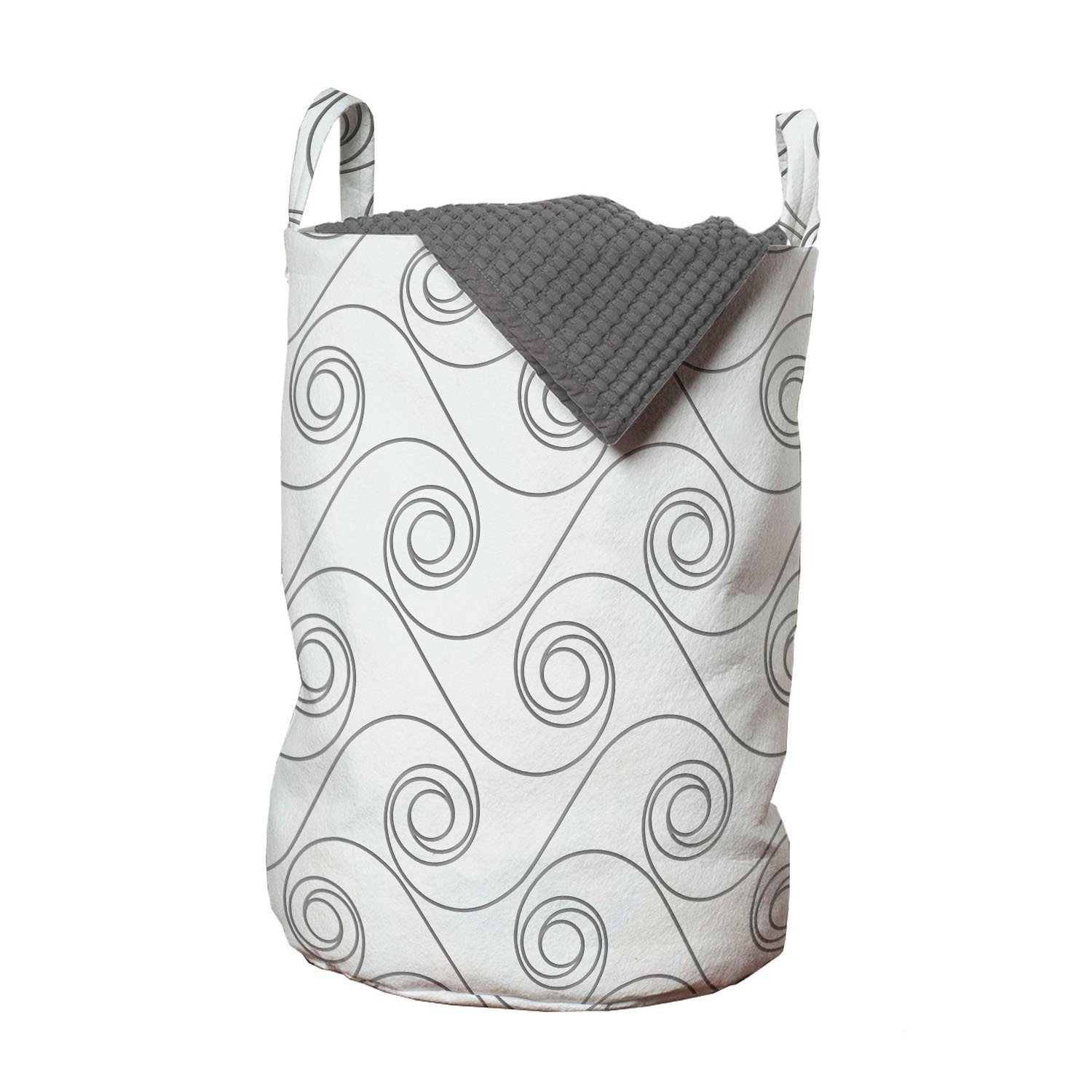 mit Kordelzugverschluss Spiralförmig Griffen abgerundete Geometrisch Wäschekorb für Abakuhaus Formen Waschsalons, Wäschesäckchen