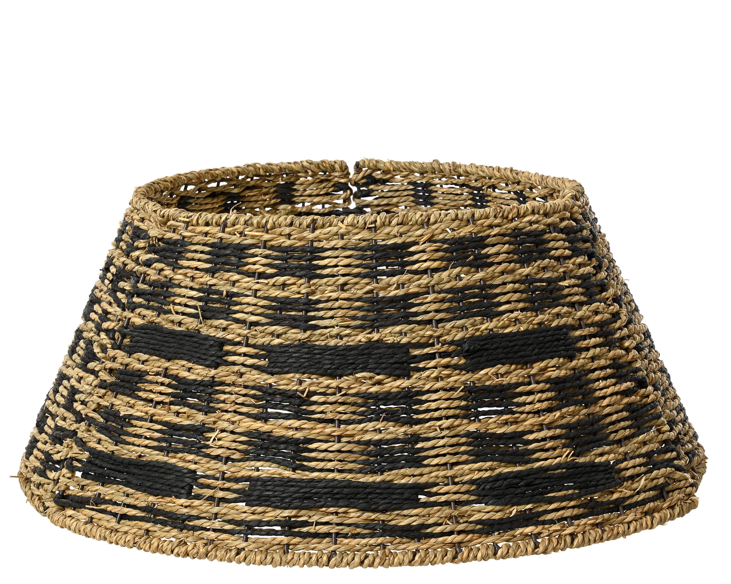 Kaemingk Weihnachtsbaumdecke, Weihnachtsbaumrock aus Seegras 57x25cm Braun / Schwarz