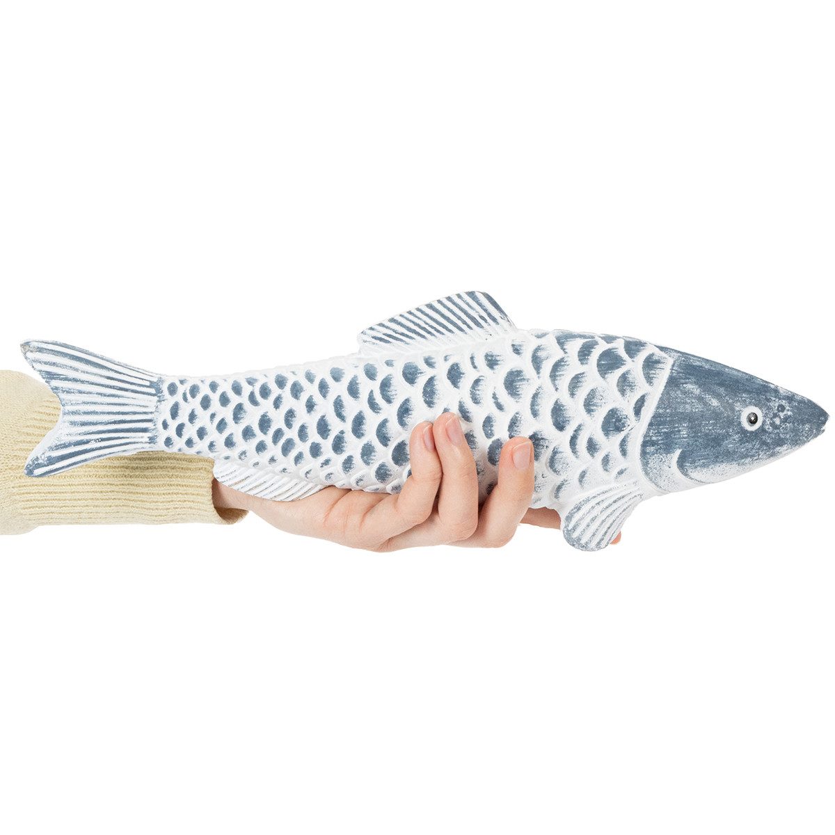 Posiwio Dekofigur Maritime Fischfigur aus Holzmehl für stilvolle Deko-Ideen