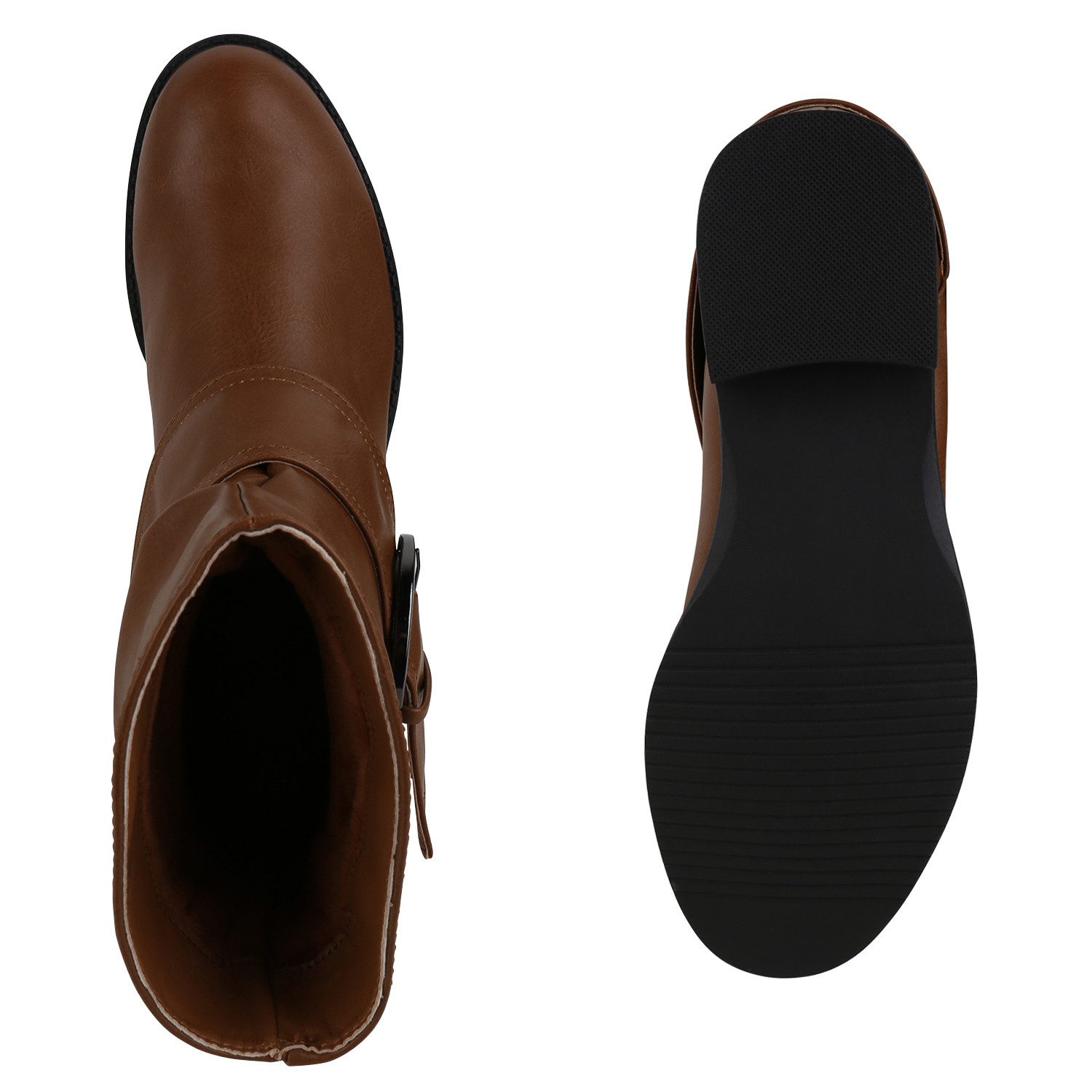 VAN HILL 837602 Schlupfboots Damen Leicht Gefütterte Schlupfstiefeletten Schnallen