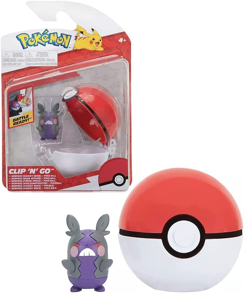 Jazwares Spielfigur Pokémon - Clip´n Go - Morpeko & Pokéball (NEU & OVP)