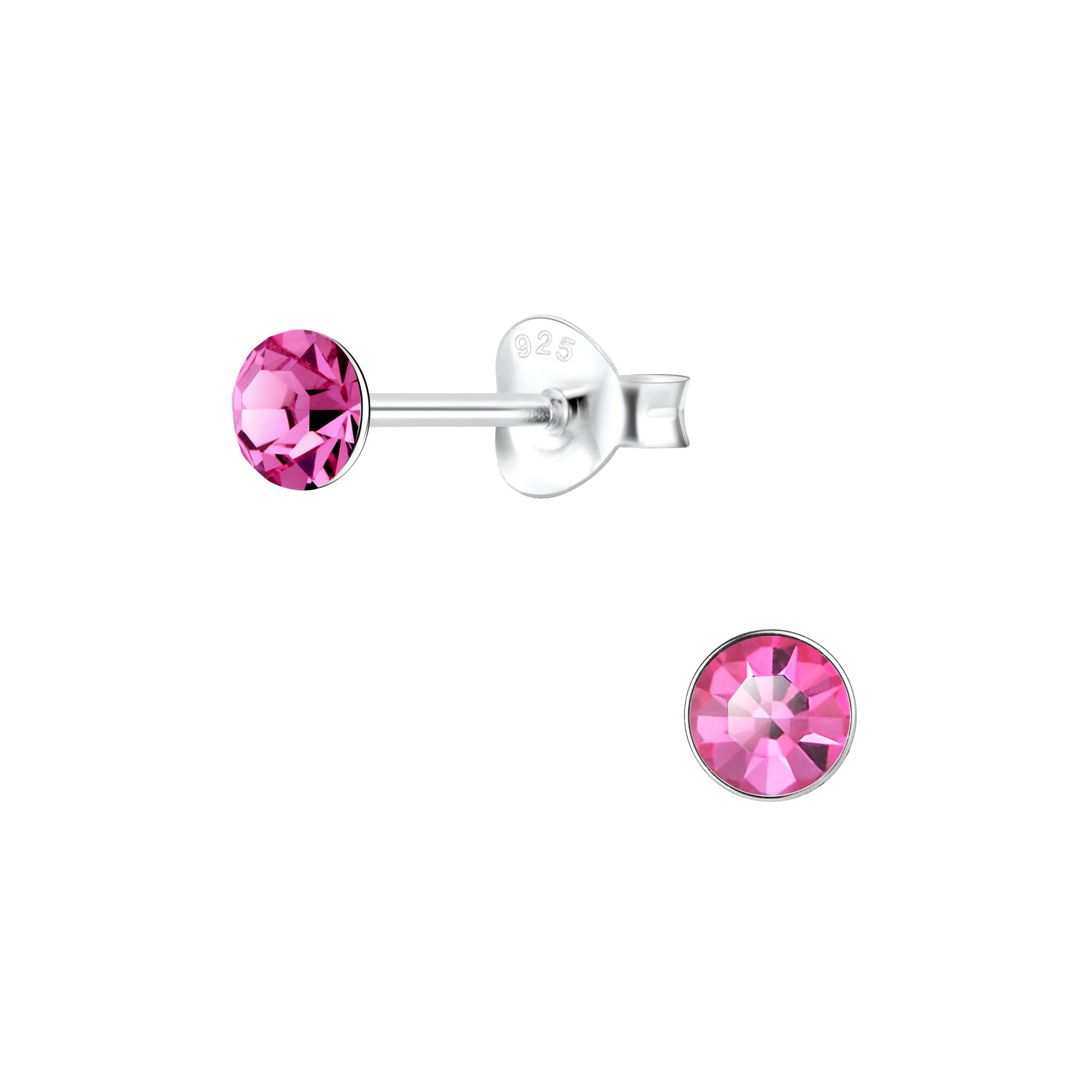 ALEXANDER YORK Paar Ohrstecker KRISTALL 4 mm rose, 2-tlg., 925 Sterling Sil günstig online kaufen