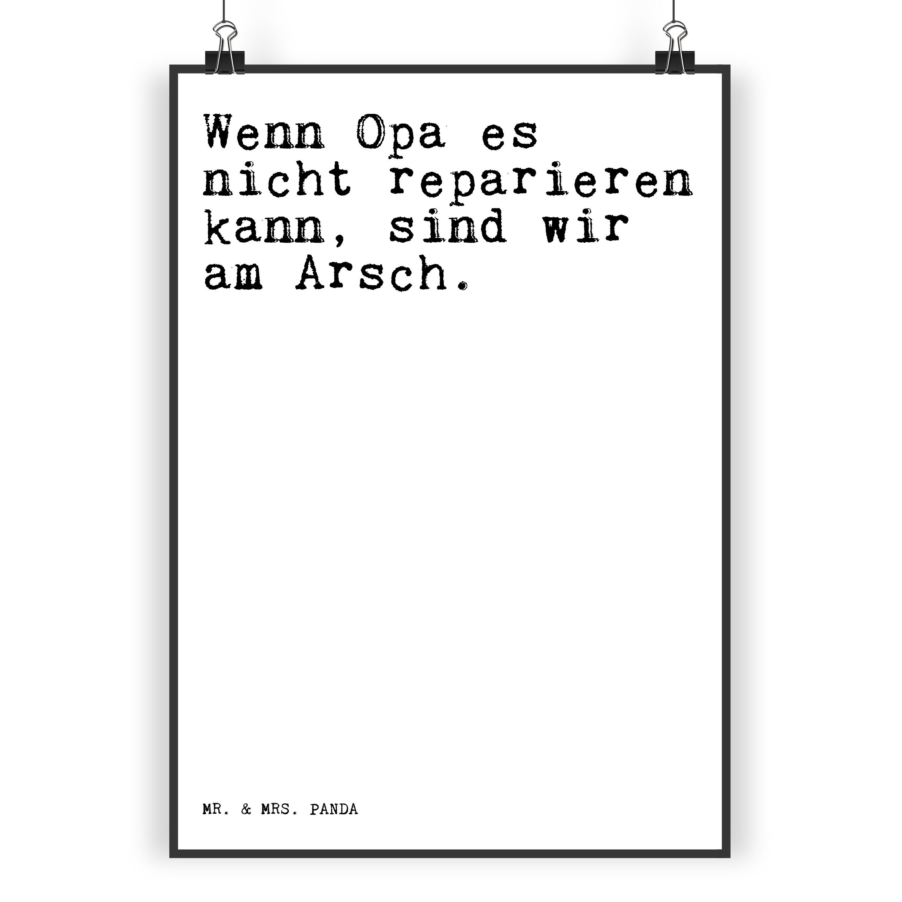 Mr. & Mrs. Panda Poster »Wenn Opa es nicht... Weiß Geschenk, Opi