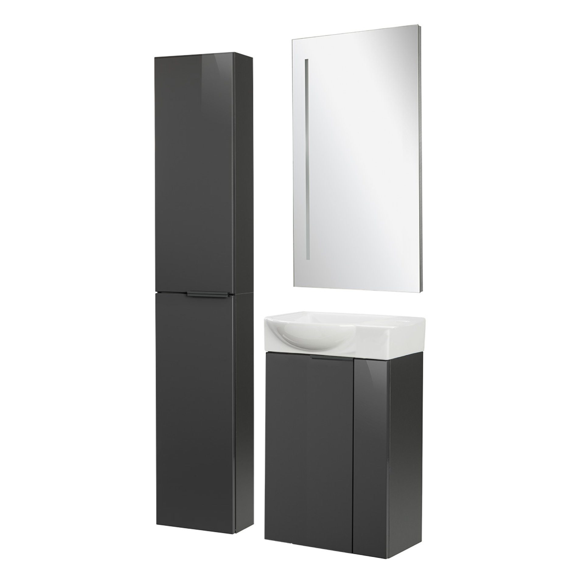 FACKELMANN Badmöbel-Set Badezimmer-Set, Gäste-WC Komplettlösung, Badmöbel-Kombination