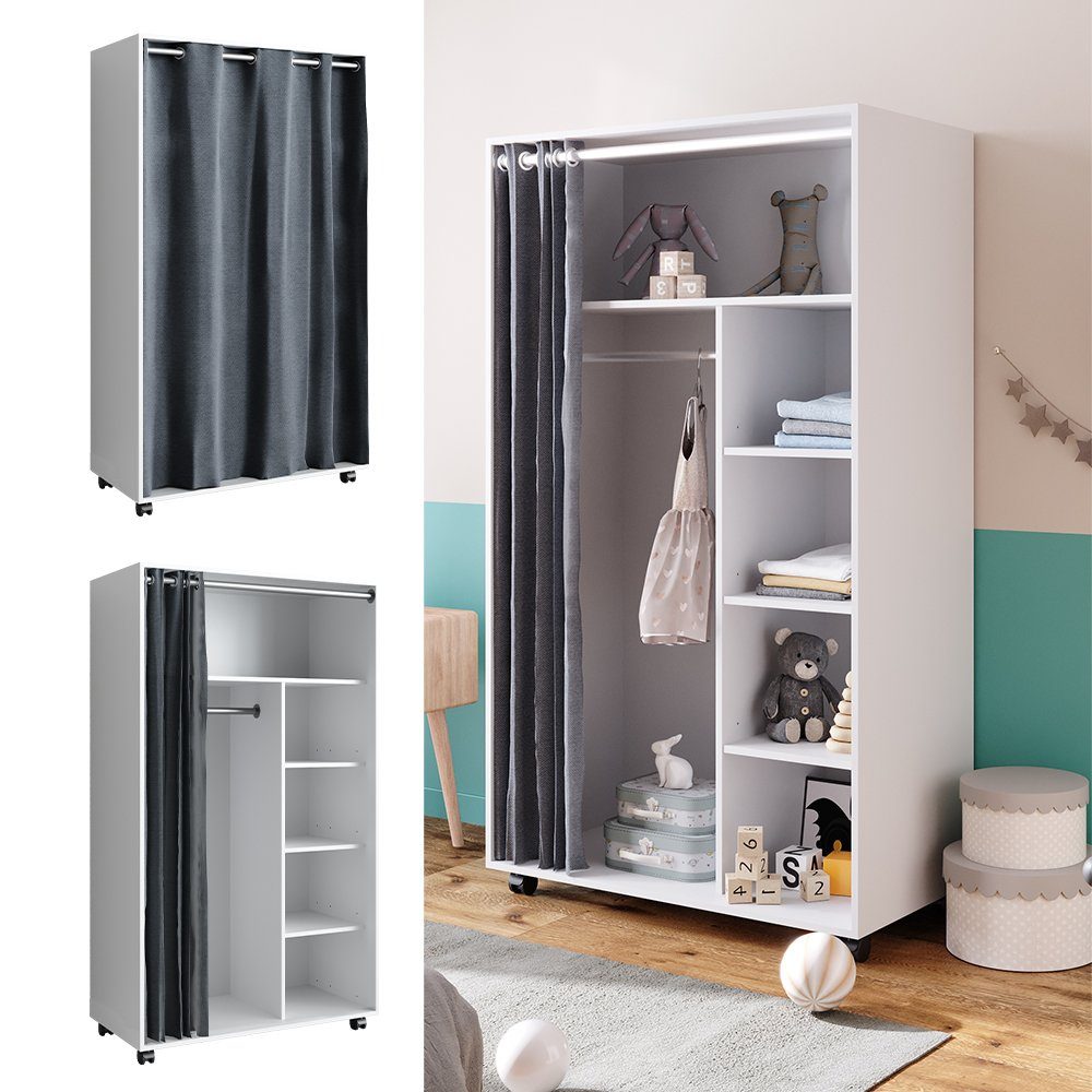 Vicco Kleiderschrank Doros, Weiß, 100 x günstig online kaufen