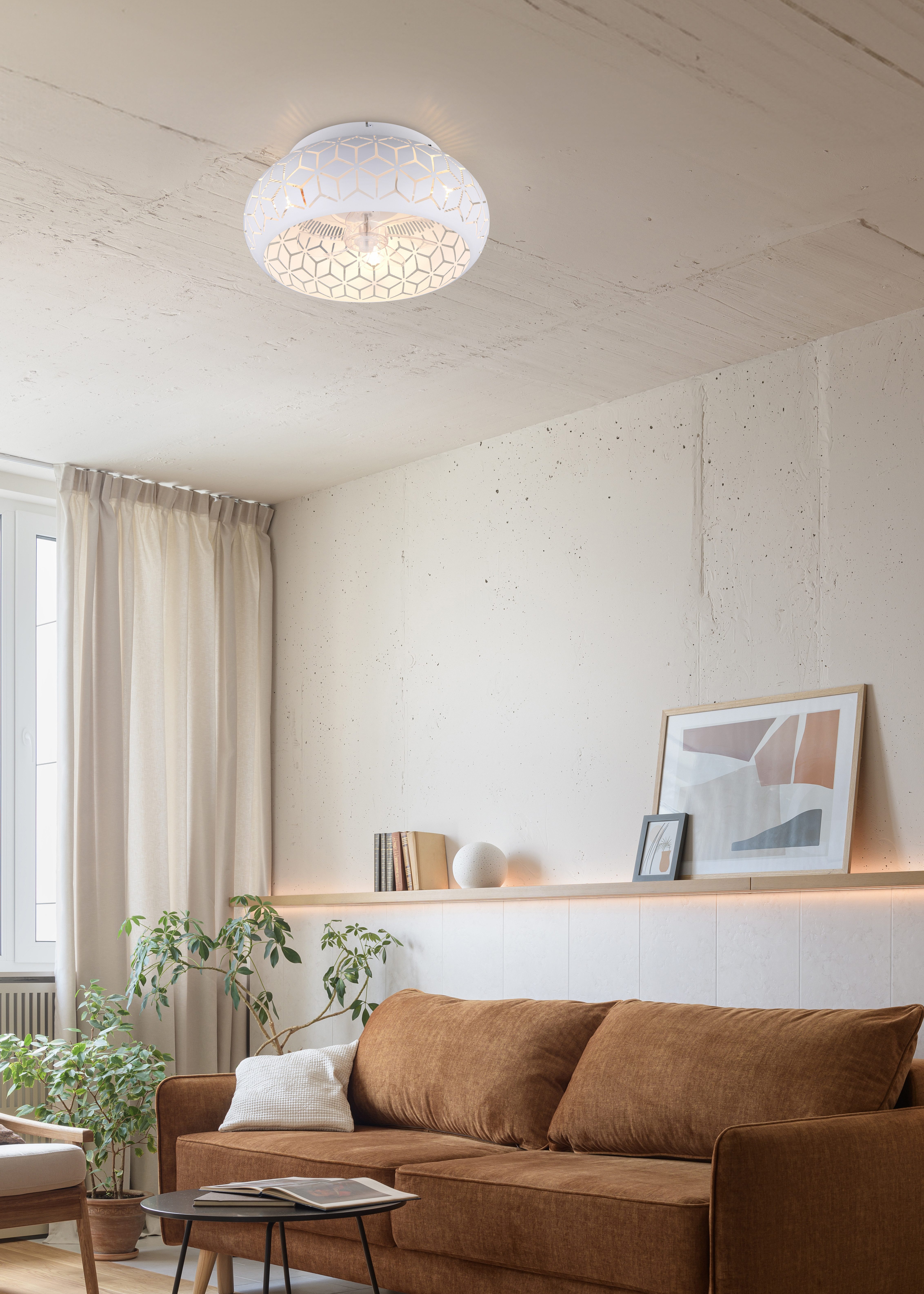 Reality Leuchten Deckenleuchte BIDAR mit Ventilator, Deckenventilator mit L günstig online kaufen