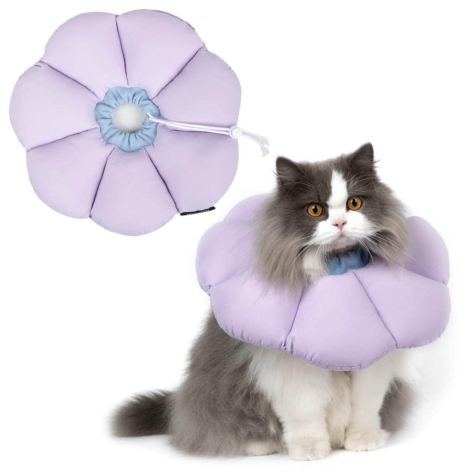 Ledander Schutzkragen Halskrause Katze, Einstellbarer Halskrause Katze Halsband, Kegelkragen, für Katzen Kleiner Hunde Nach Operation und Verletzungen (violett, M) von Ledander