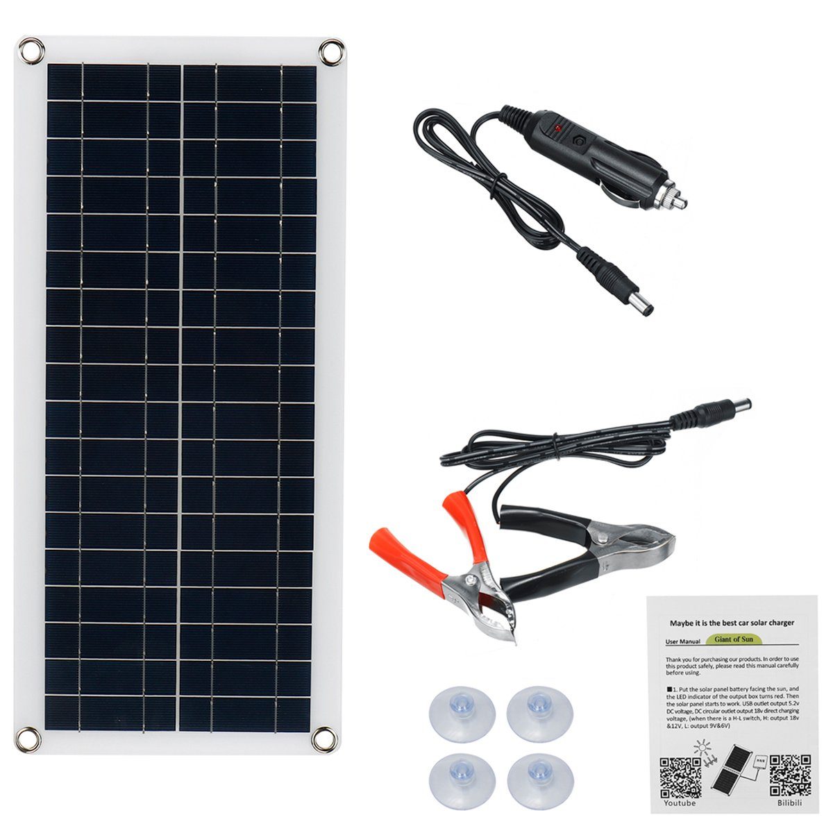 30 Watt Mono Solarmodul PV Solarpanel 12V *NEU* für Garten und Camping 