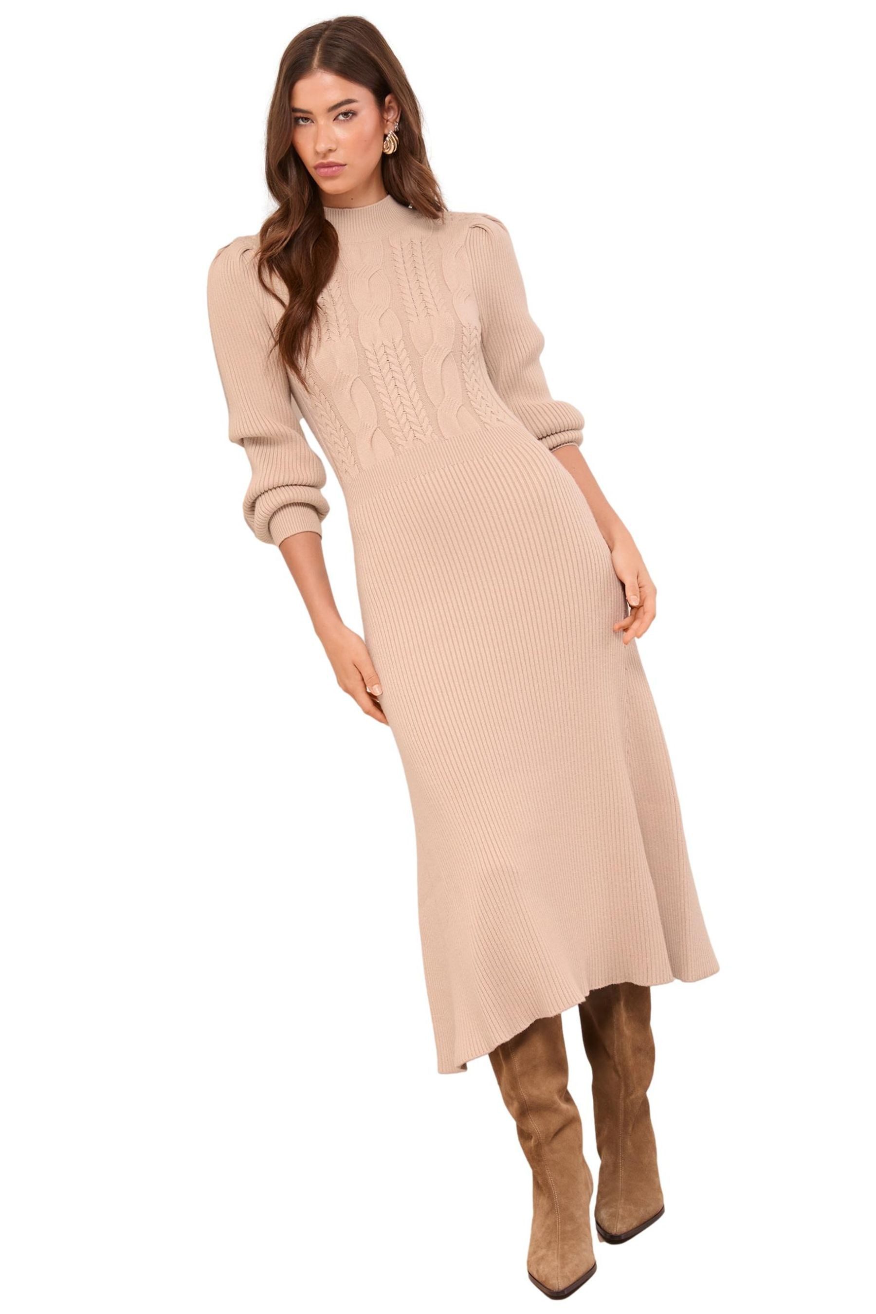 Midikleid Lipsy Rollkragen-Midikleid, Blousonärmel, Regular