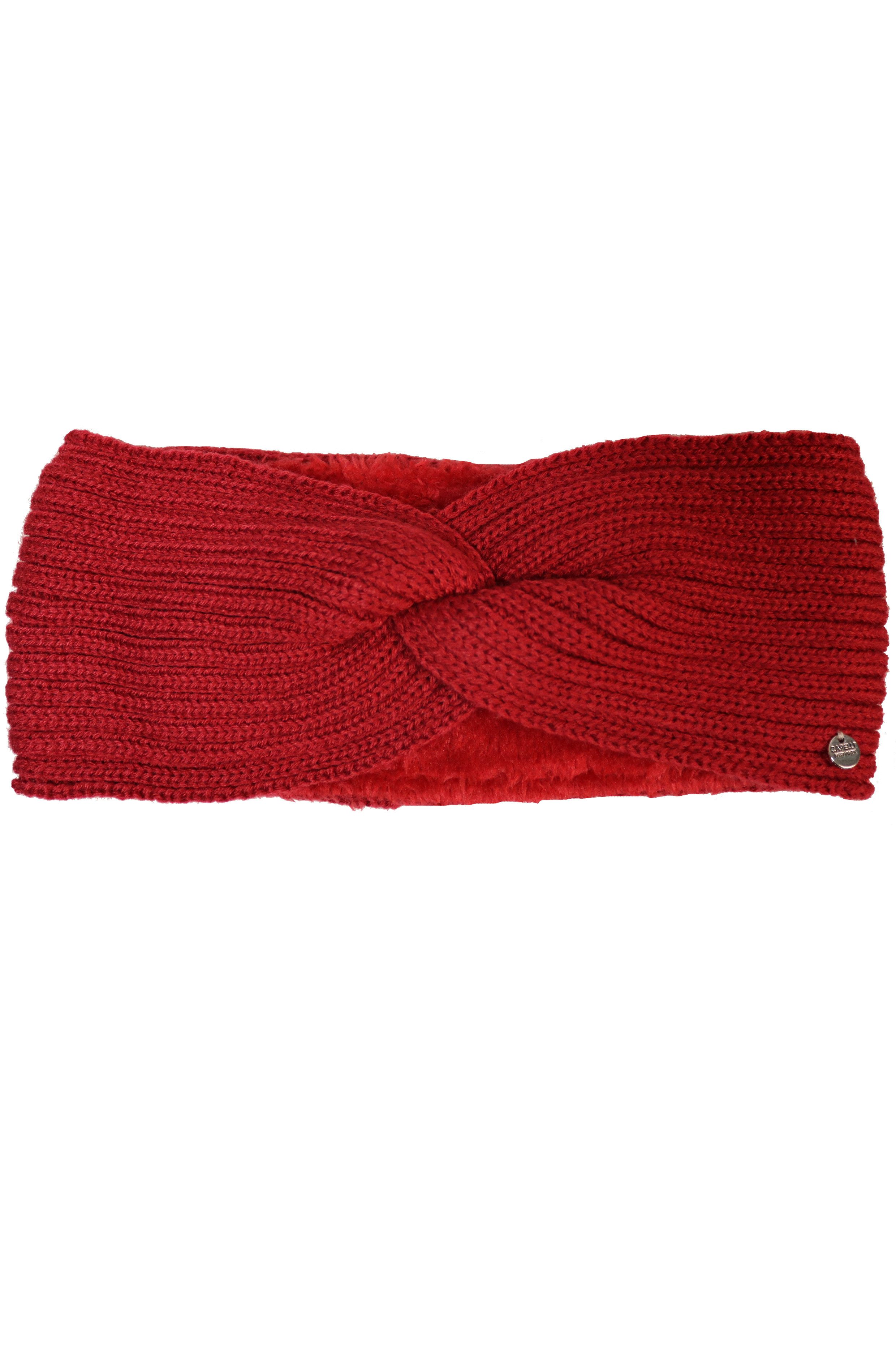 Capelli New York Stirnband geflochtenes Design, Metall-Logo, gefüttert, Rippstrick. Reduzierter Preis € 12,85. Unverbindliche Preisempfehlung € 17,95, (€ 12,85 pro 1 Stk)