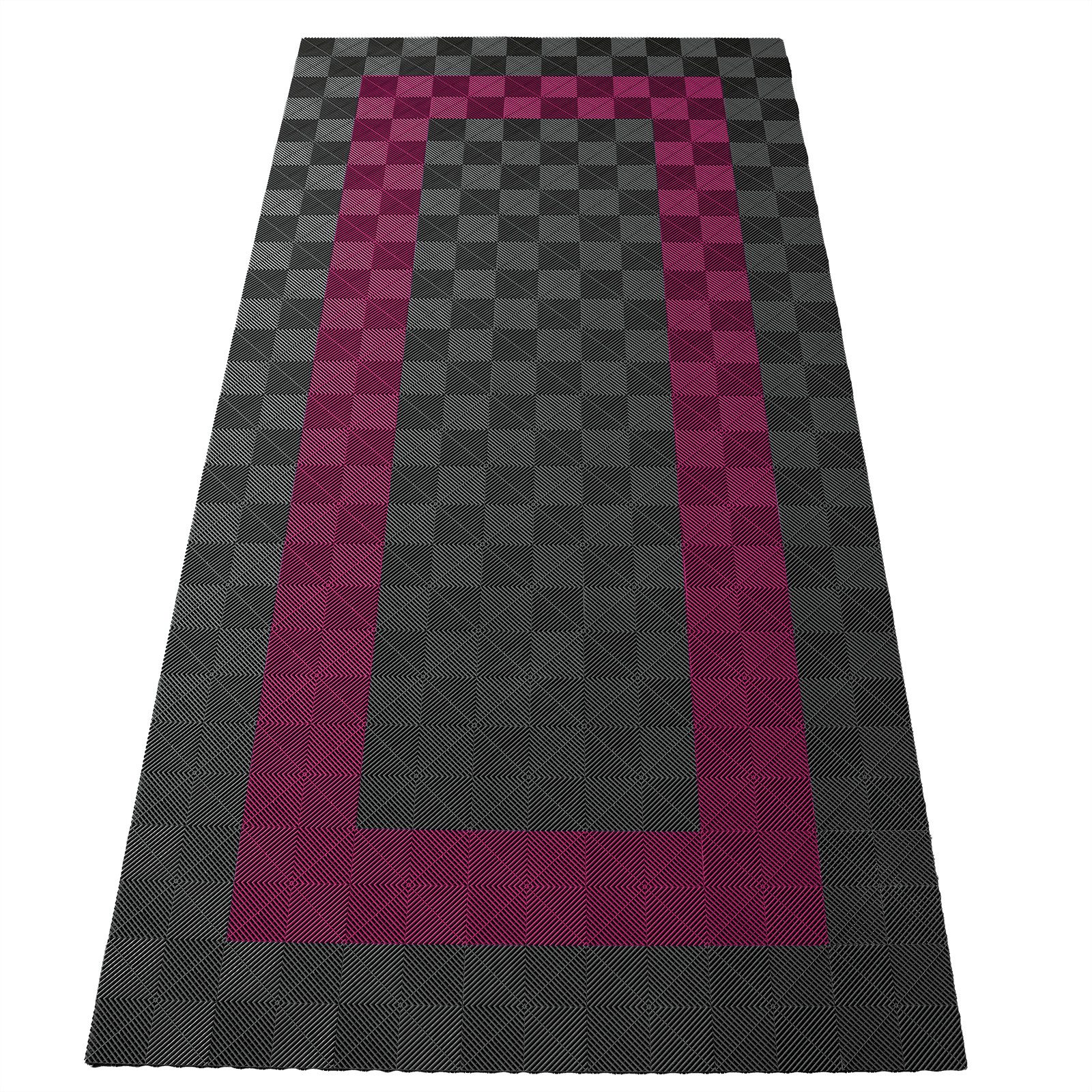 Tenzo-R Bodenfliese Performance Garagenboden Floor 2,8mx5,6m Grau Pink Set3, grau/pink